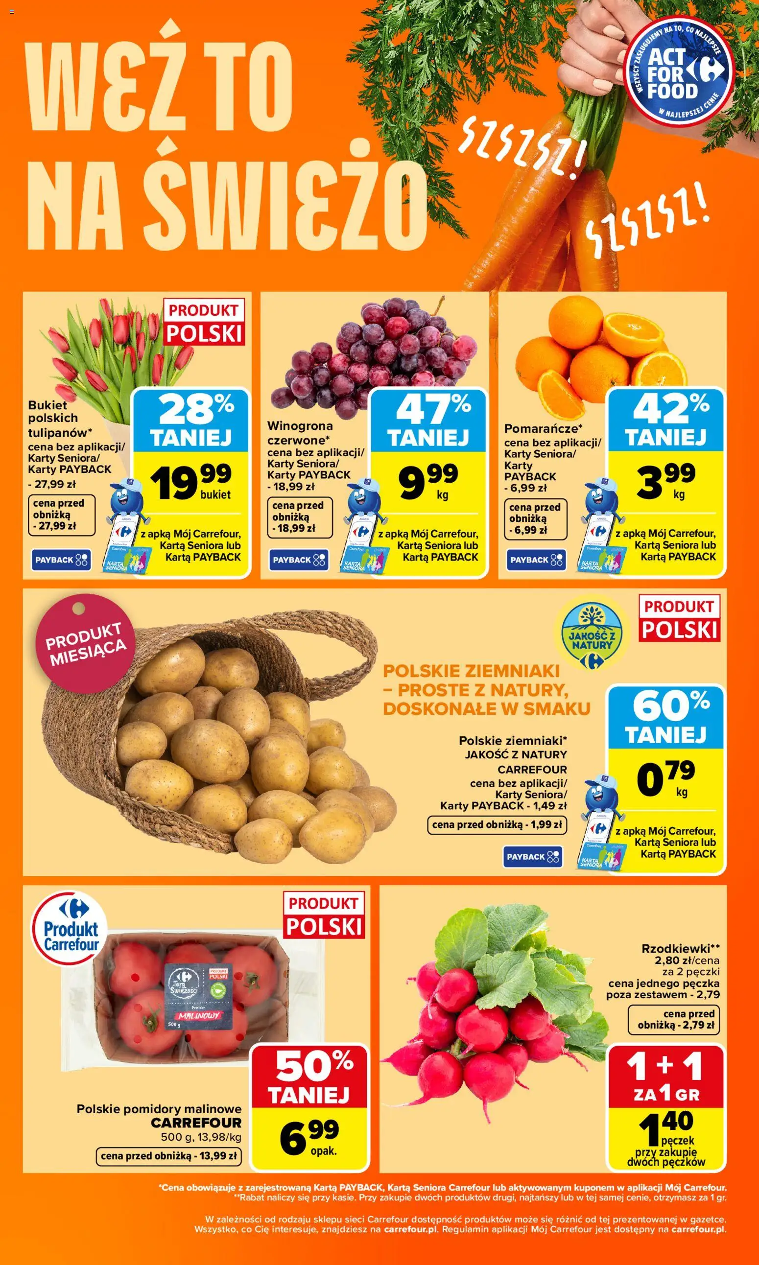Carrefour gazetka - Weź to na świeżo od 04.05.2026 | Strona: 2 | Produkty: Winogrona, Pomidory malinowe, Pomidory, Ziemniaki