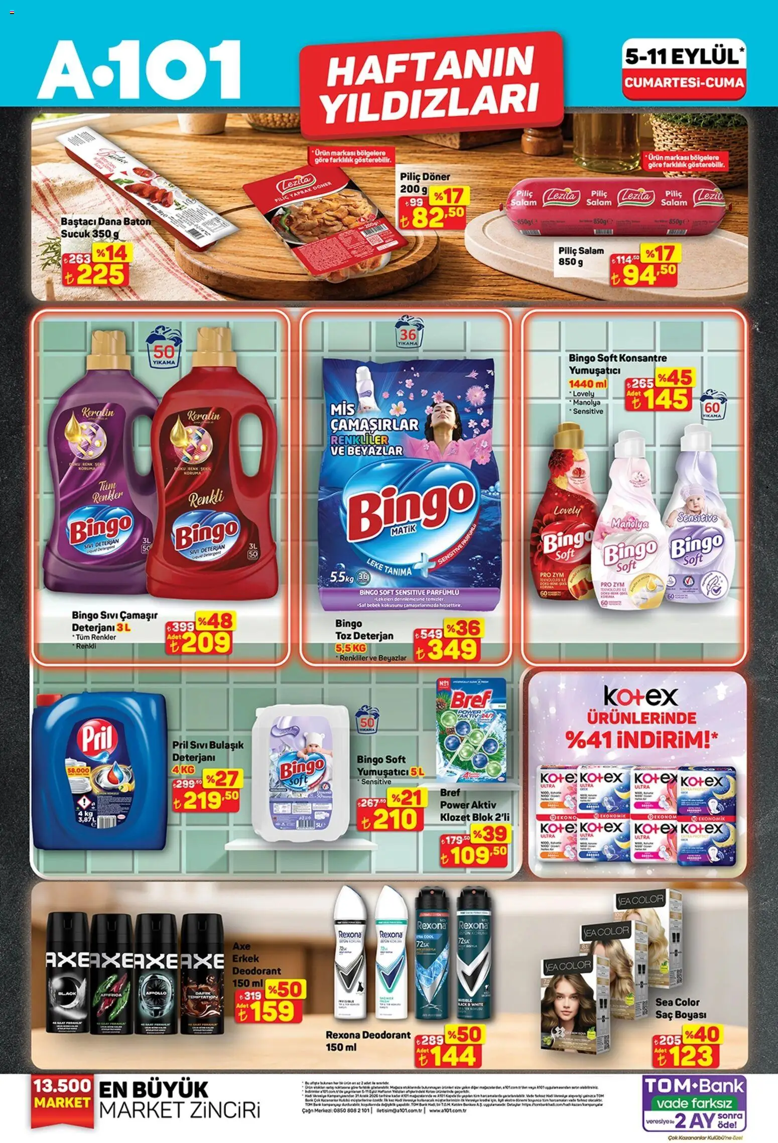 A101 Katalog - 05 Eylül 2026 tarihinden itibaren geçerlidir | Sayfa: 2 | Ürünler: Döner, Çamaşır deterjanı, Yumuşatıcı, Sucuk