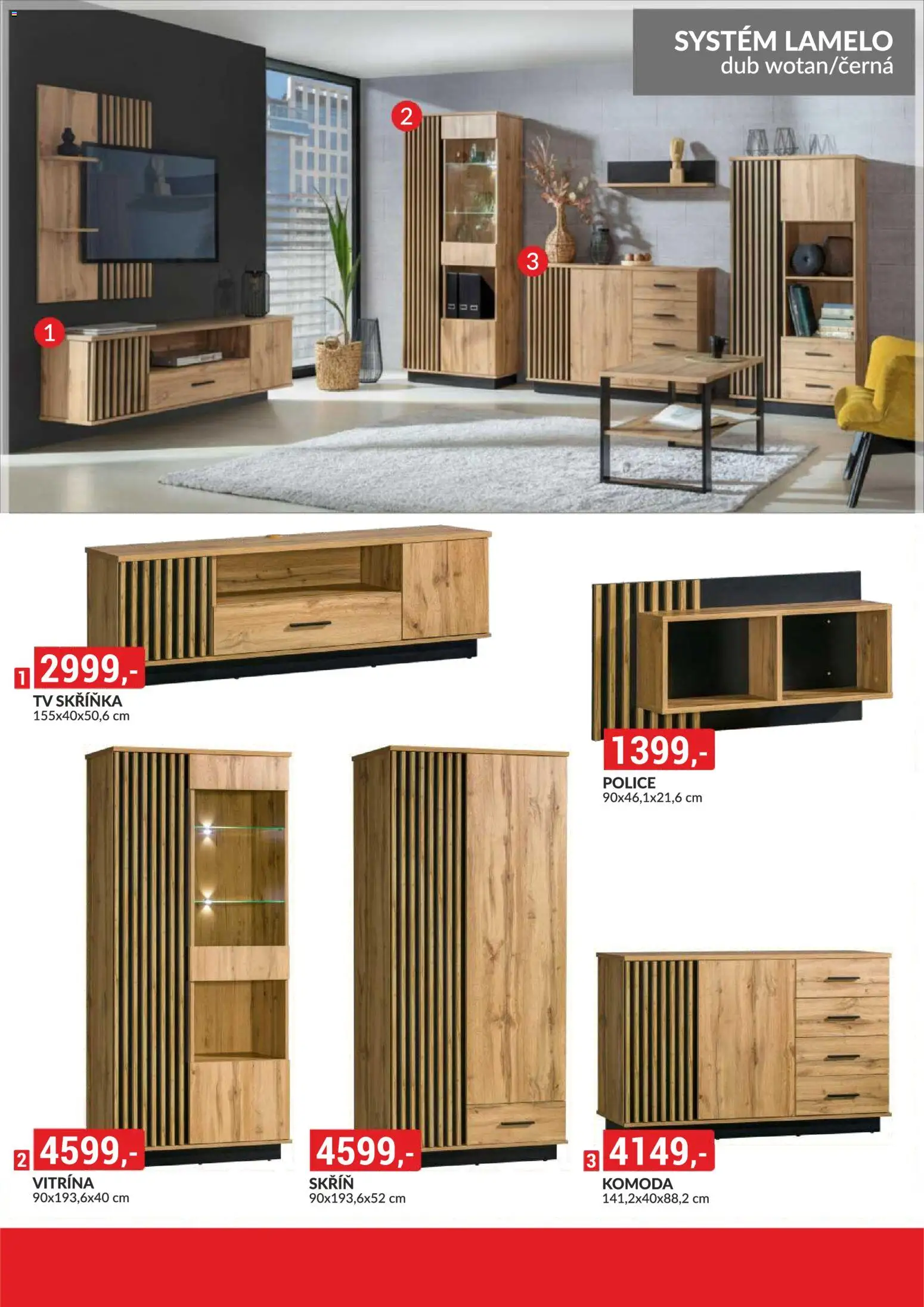 BAUMAX leták - Moderní bydlení od 01.09.2026 | Strana: 34 | Produkty: Vitrína, Komoda, Tv skříňka, Police