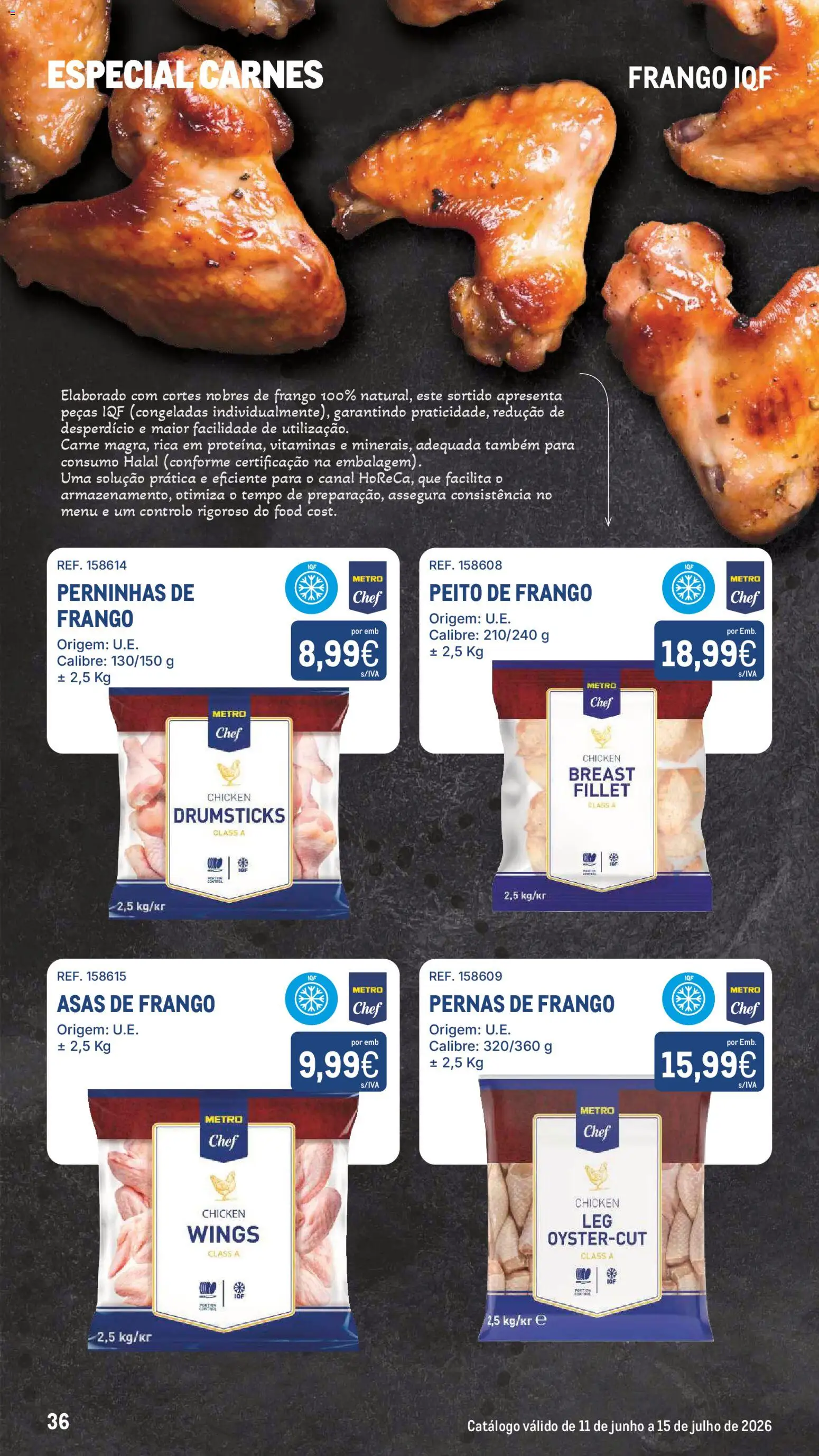 Makro Especial Carnes │ válido de 11.06.2026 | Página: 36 | Produtos: Asas de frango, Peito de frango, Frango, Carne
