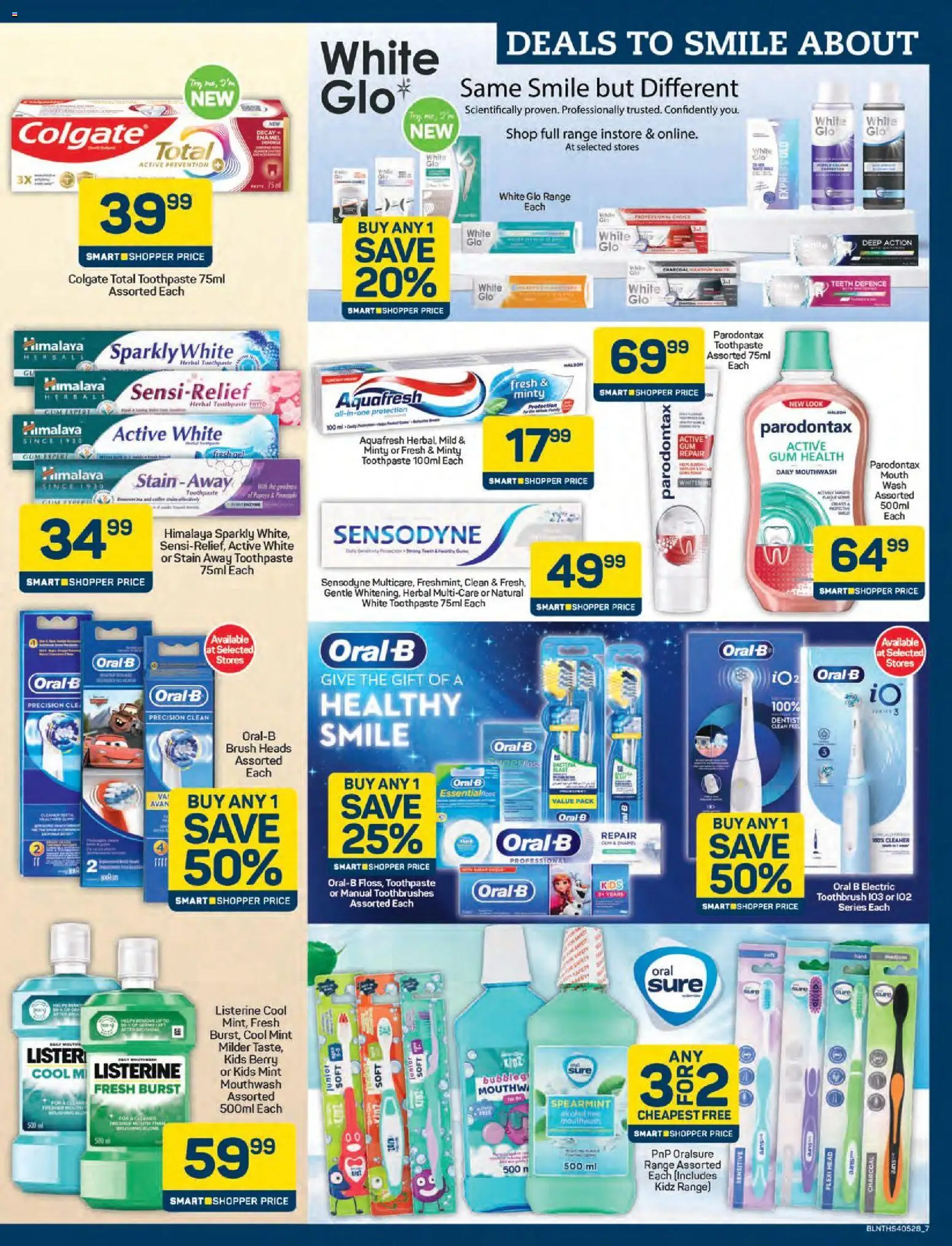 New Pick n Pay catalogue – valid from 25.05.2026 | Page: 7 | Products: Brush, Toothpaste, Mouthwash, Toothbrush