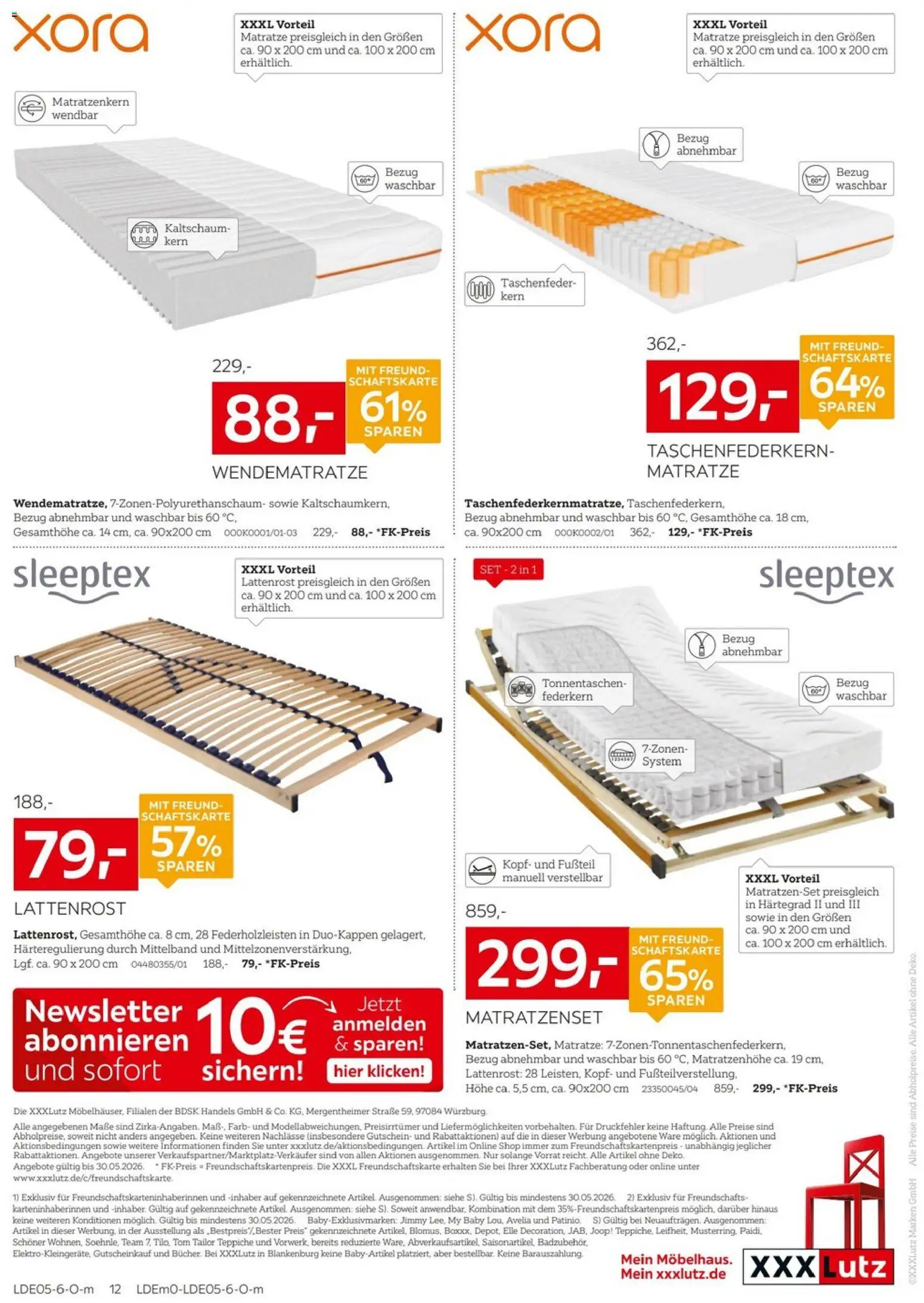XXXLutz Matratzen Spezial – gültig ab 16.05.2026 | Seite: 12 | Produkte: Matratze, Lattenrost