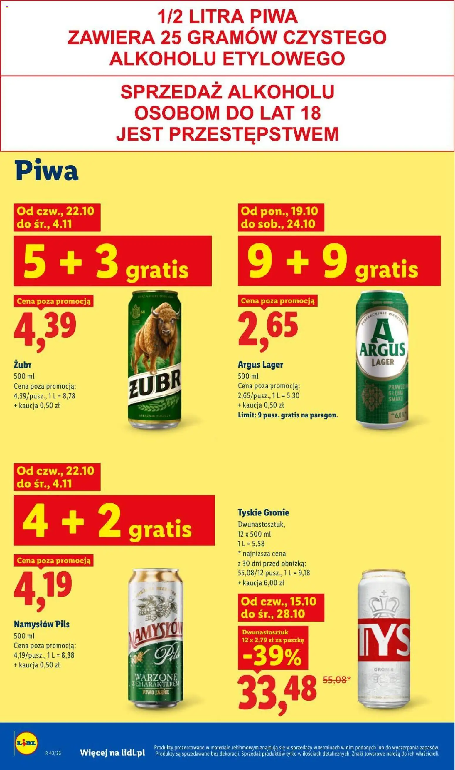 Lidl gazetka od 22.10.2026 | Strona: 88 | Produkty: Tyskie, Piwo