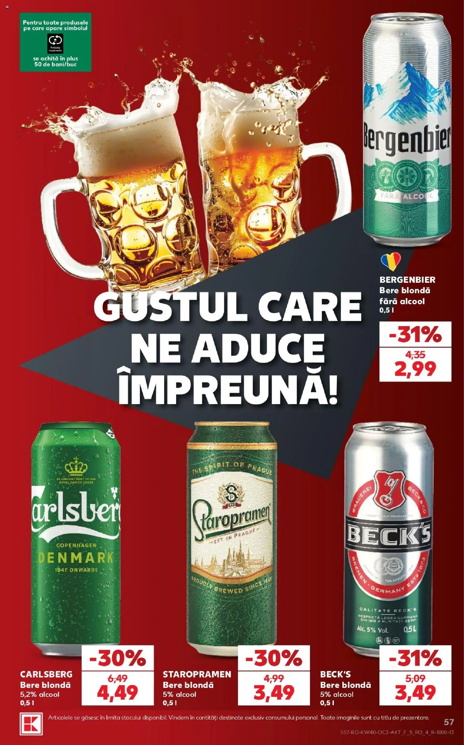 Kaufland RO akciós ujság - amely érvényes a következő dátumtól: 2026.09.30. | Oldal: 57 | Termékek: Staropramen, Pur