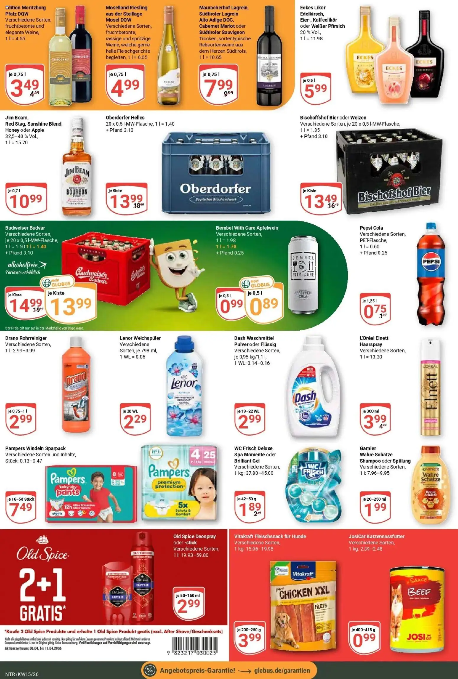 Globus prospekt Neutraubling	 – gültig ab 07.04.2026 | Seite: 3 | Produkte: Shampoo, Haarspray, Wc frisch, Bourbon