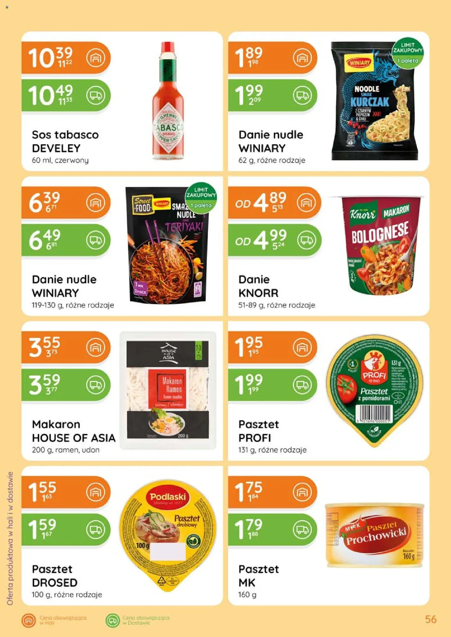 Eurocash gazetka od 20.08.2026 | Strona: 56 | Produkty: Noodle, Pasztet, Tabasco, Sos tabasco