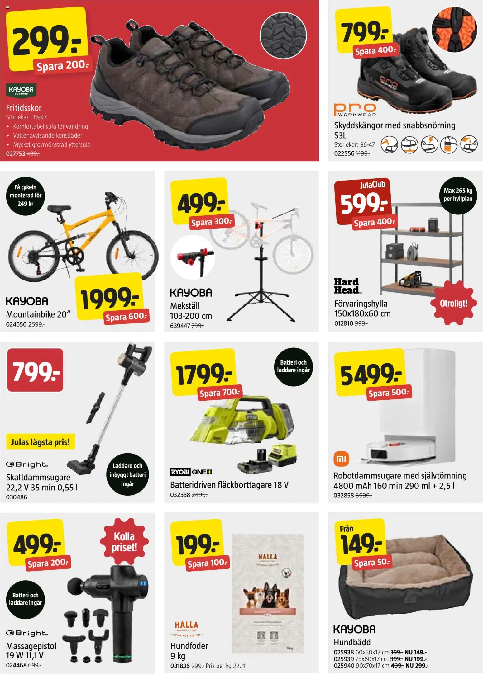 Jula reklamblad aktuell från 09.04.2026 | Sida: 6 | Produkter: Skaftdammsugare, Robotdammsugare, Laddare, Massagepistol