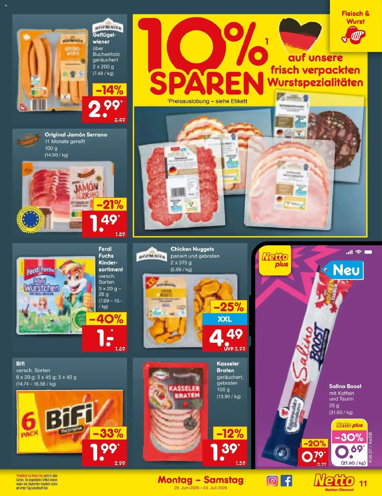 Netto Marken-Discount Prospekt Bonn – gültig ab 29.06.2026 | Seite: 15 | Produkte: Bifi, Wurst, Fleisch