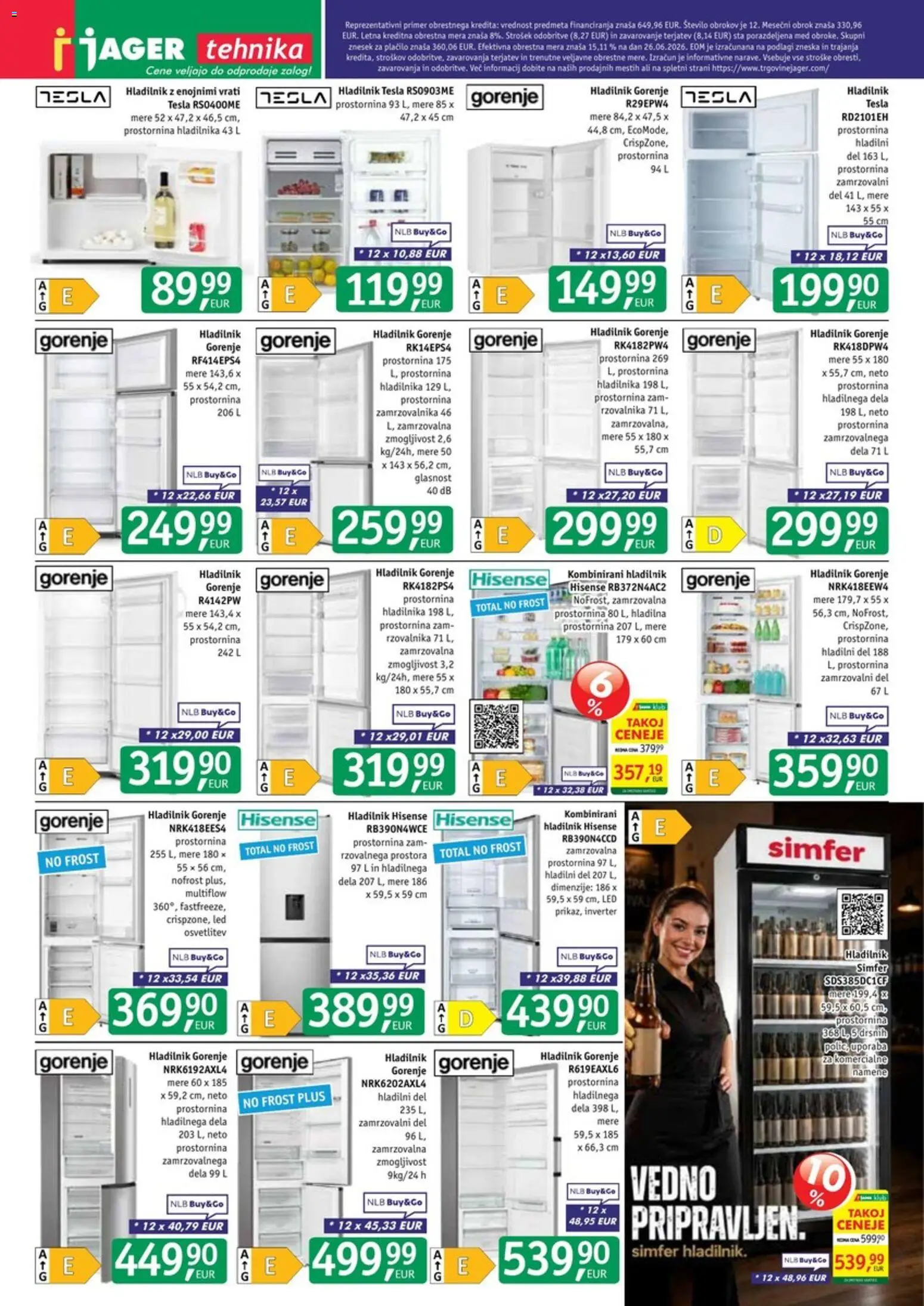 Novi Jager katalog ponudbe – veljaven od 08.07.2026 | Stran: 7 | Izdelki: Hladilnik
