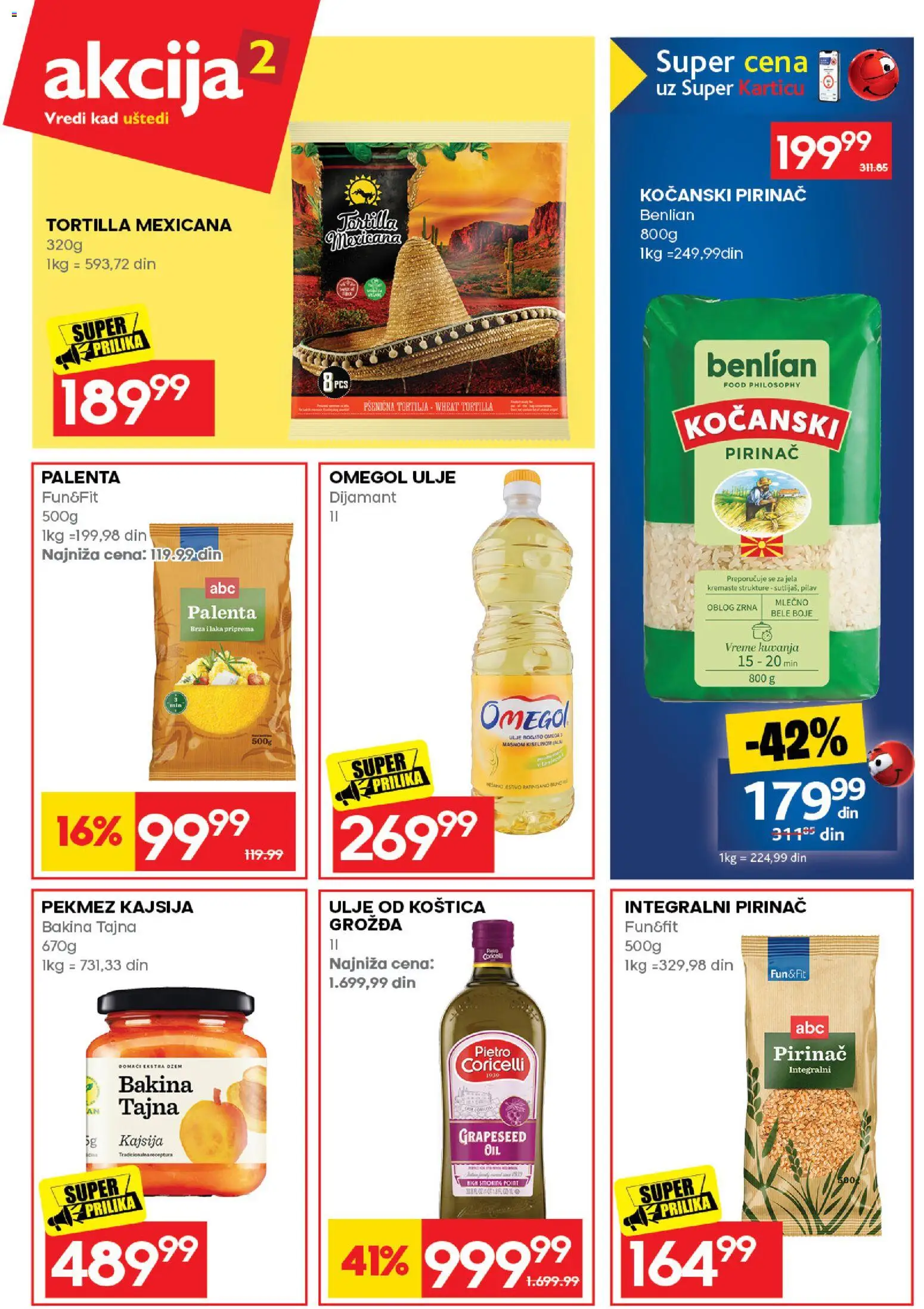 Idea katalog - važi od 17.08.2026 | Strana: 41 | Proizvode: Palenta, Kajsija, Ulje, Integralni pirinač