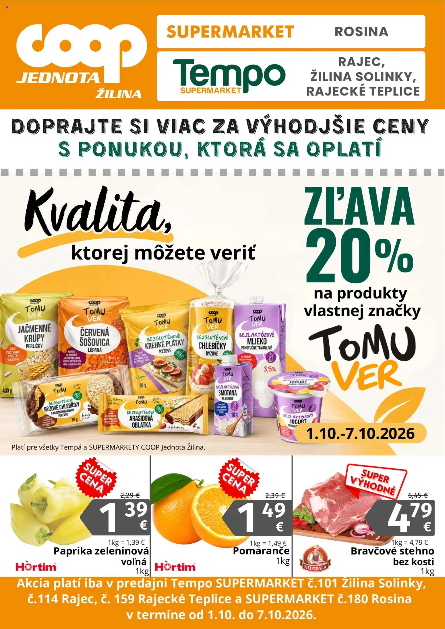 Nové COOP Jednota akcie – leták je platný od 01.10.2026 | Strana: 1