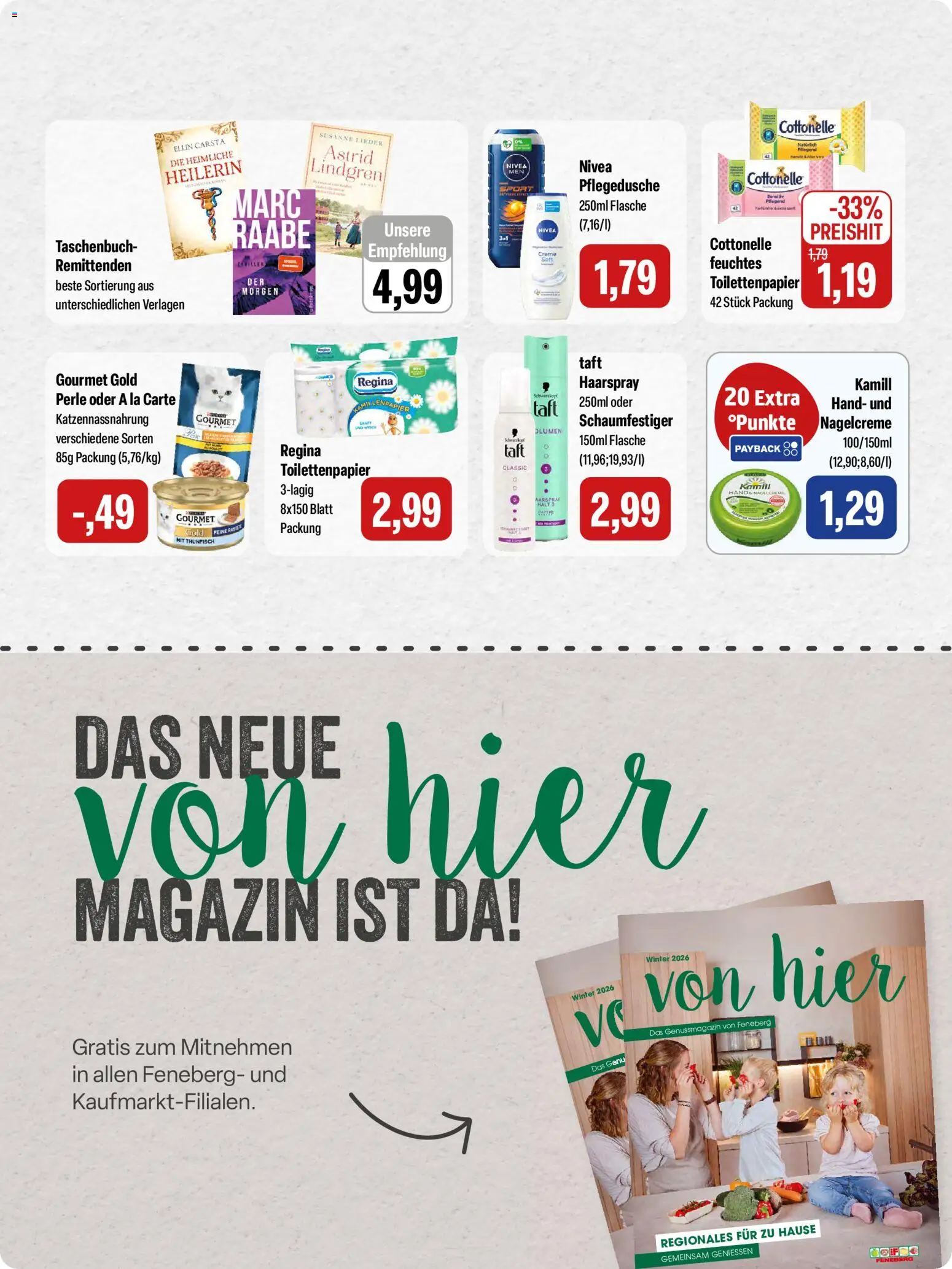 Feneberg Angebote – gültig ab 19.03.2026 | Seite: 15 | Produkte: Thunfisch, Haarspray, Toilettenpapier, Feuchtes Toilettenpapier
