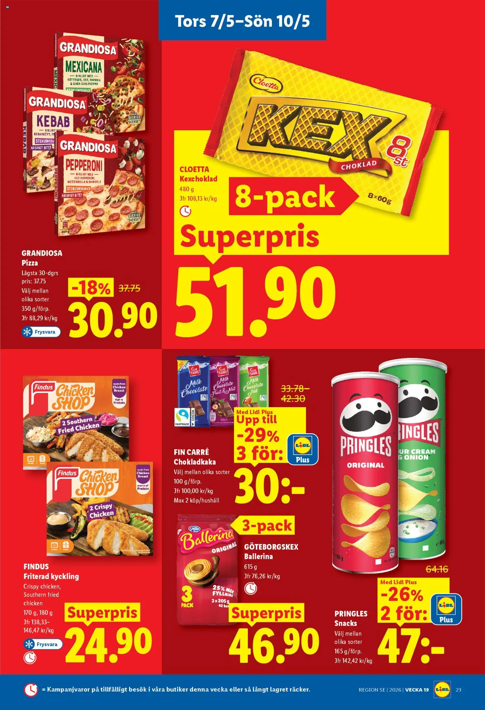Lidl reklamblad aktuell från 04.05.2026 | Sida: 27 | Produkter: Pringles, Ballerina, Chokladkaka, Choklad