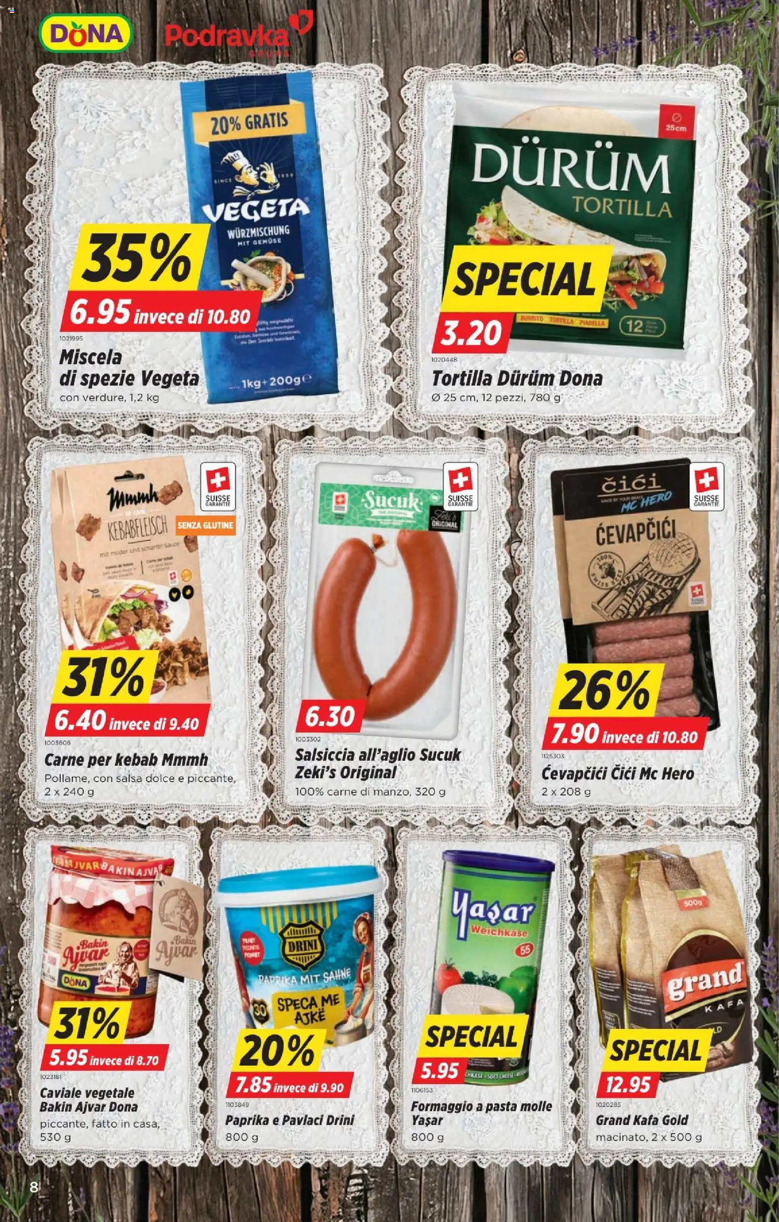 Denner aktionen IT – gültig ab 27.08.2026 | Seite: 8 | Produkte: Cevapcici, Paprika, Gemüse, Pasta