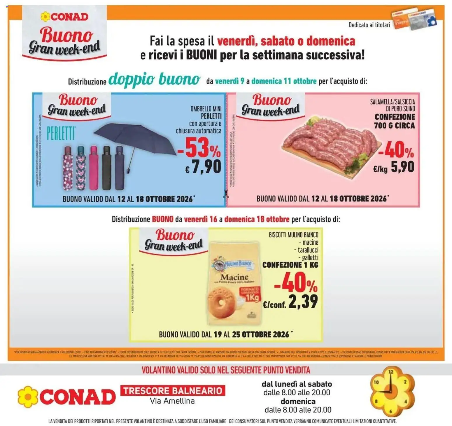 Anteprima volantino Conad dal 07/10/2026 prossima settimana | Pagina: 58 | Prodotti: Biscotti, Suino, Ombrello, Terra