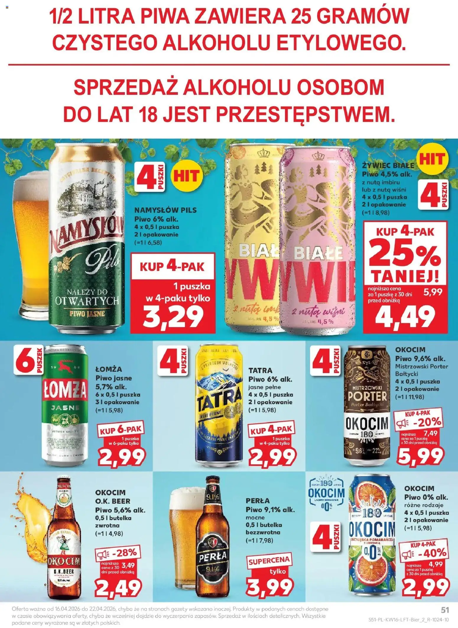 Kaufland gazetka od 16.04.2026 | Strona: 51 | Produkty: Piwo