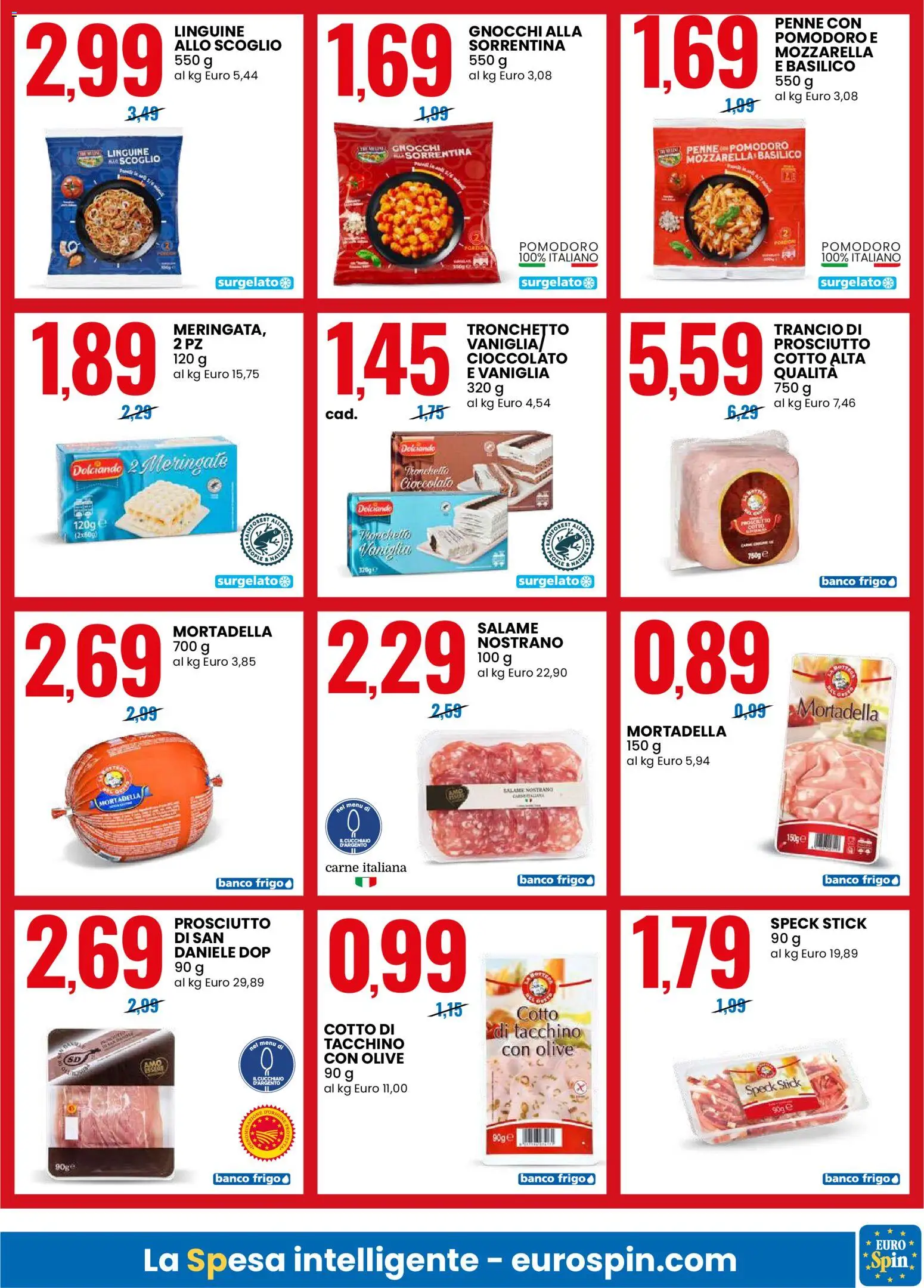 Volantino Eurospin del 01/07/2026 | Pagina: 3 | Prodotti: Speck, Tacchino, Gnocchi, Penne