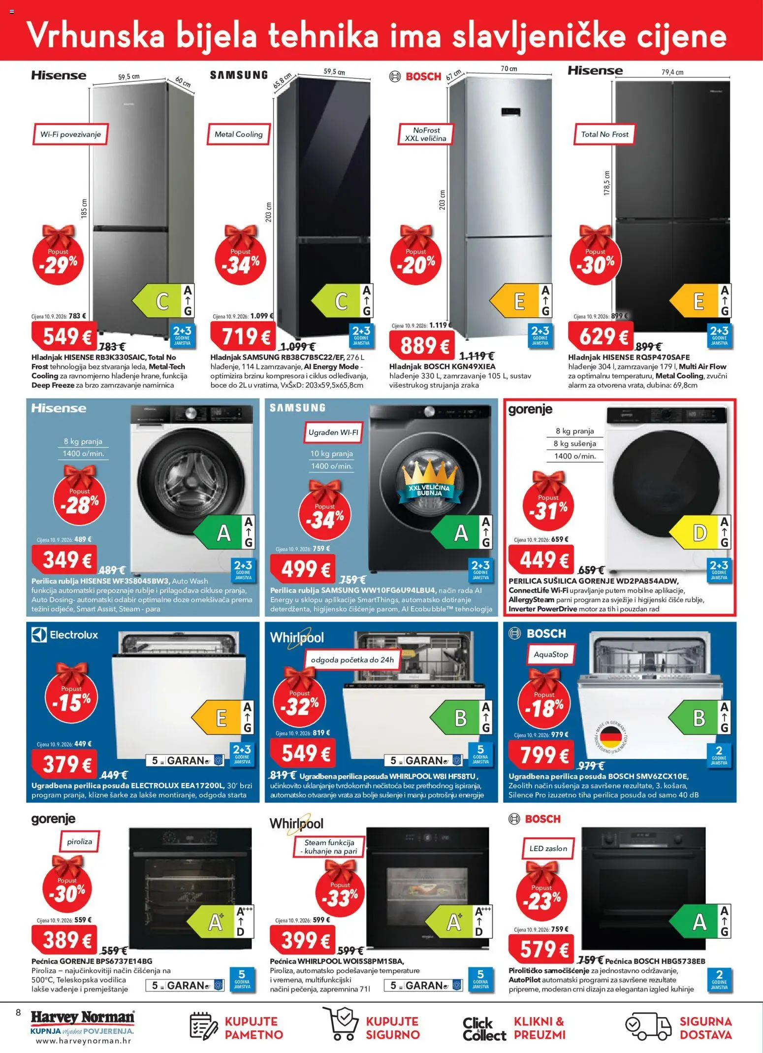 Harvey Norman katalog | vrijedi od 01.10.2026 | Stranica: 8 | Proizvodi: Perilica rublja, Led, Hladnjak, Sušilica