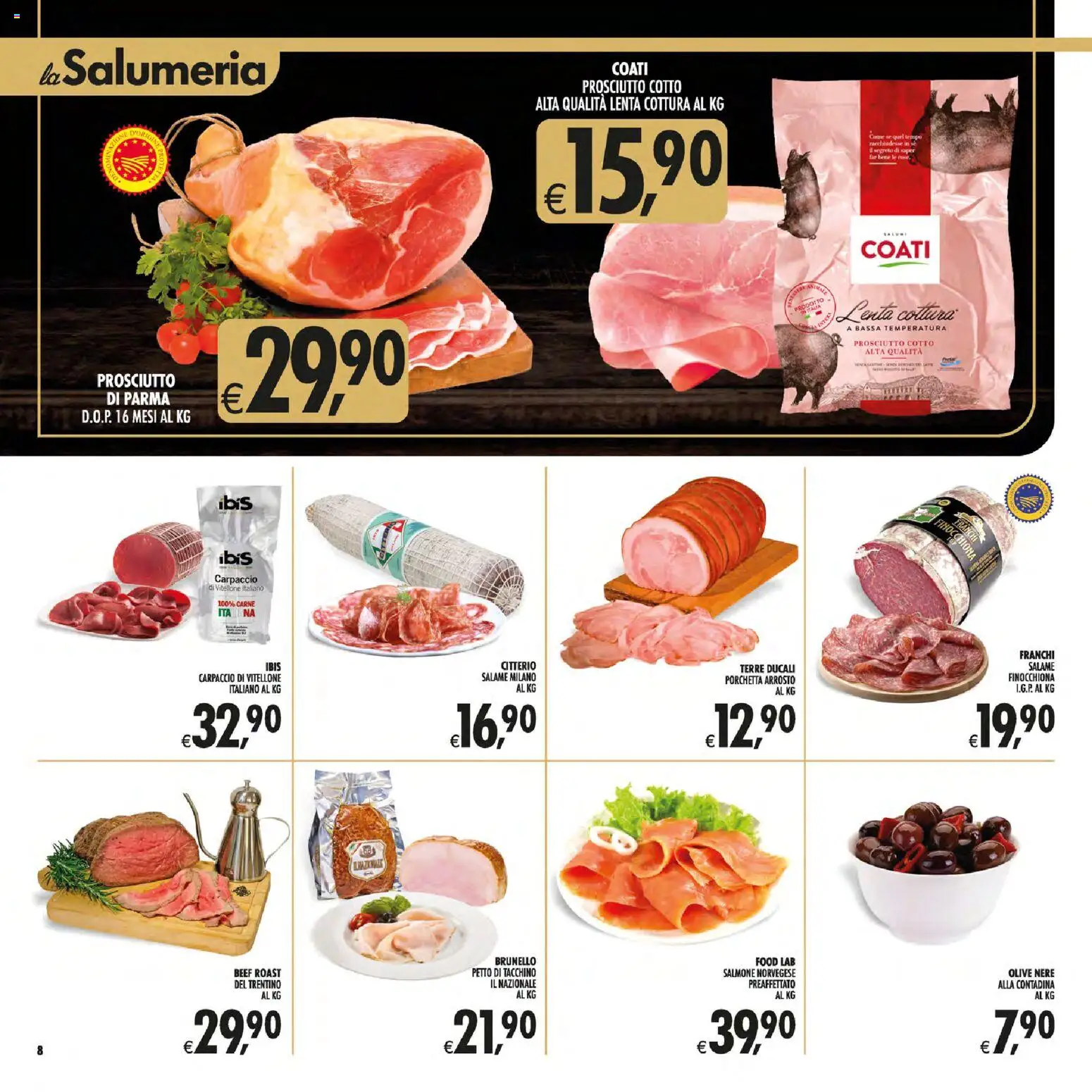 Volantino Decò del 21/07/2026 | Pagina: 8 | Prodotti: Arrosto, Salmone, Olive, Prosciutto