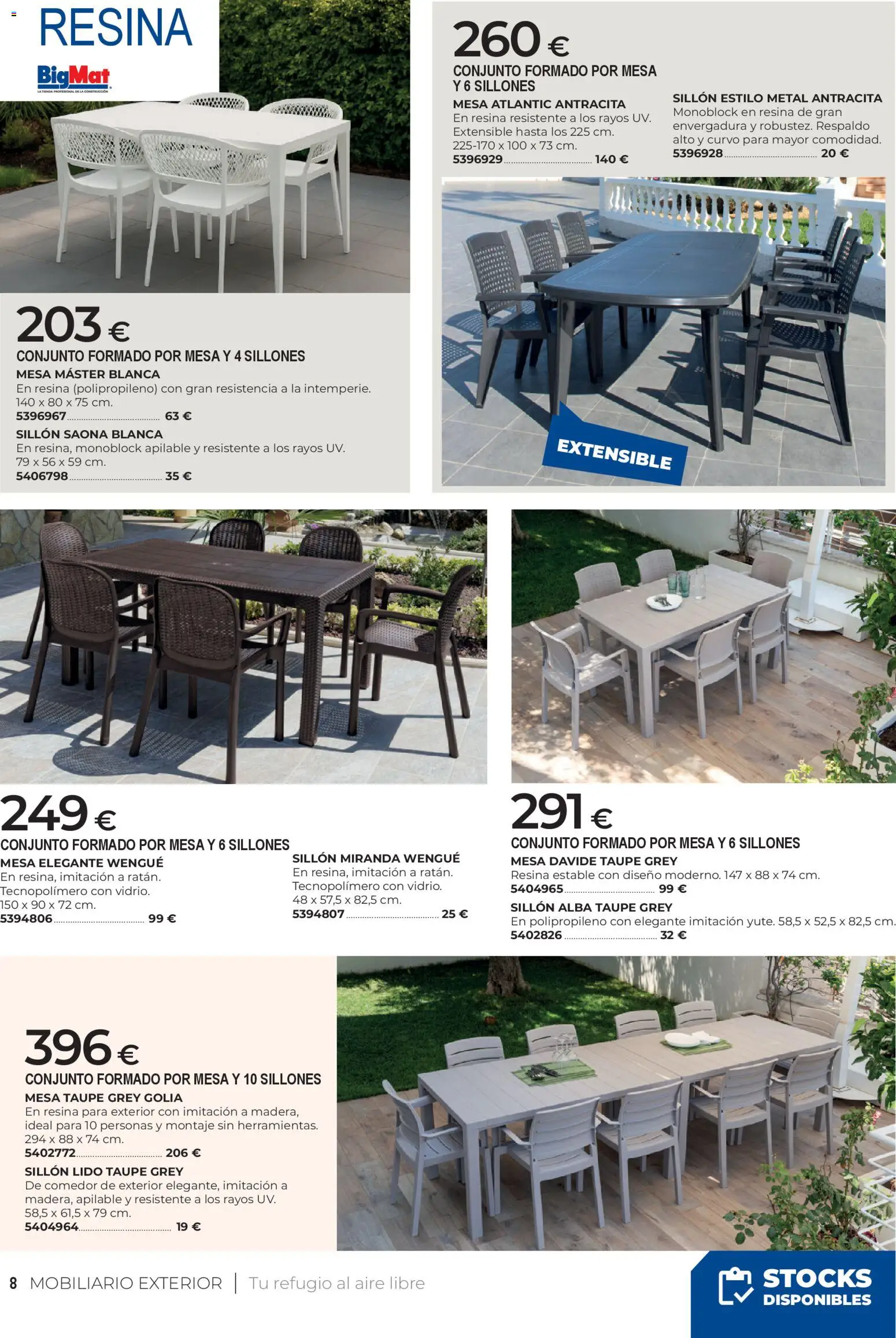 BigMat - Jardin y Piscinas 2026 │ válido desde el 23.03.2026 | Página: 8 | Productos: Sillón, Mesa