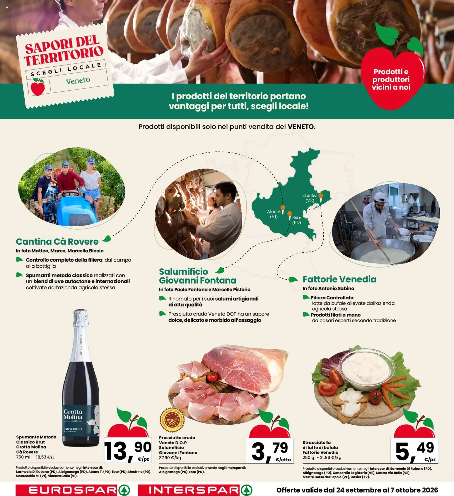 Volantino Eurospar del 24/09/2026 | Pagina: 20 | Prodotti: Latte, Prosciutto, Spumante, Stracciatella