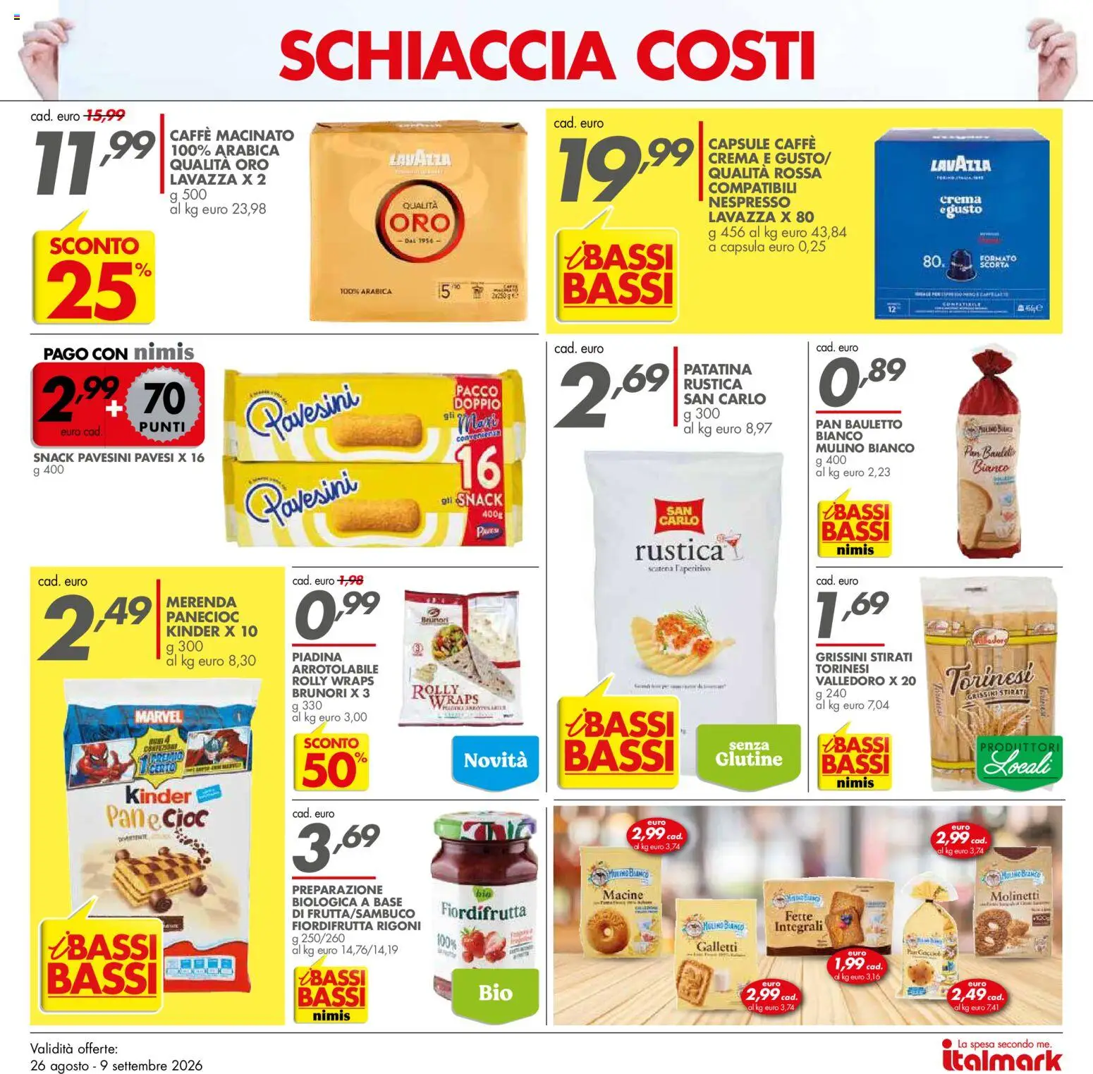Volantino Italmark del 26/08/2026 | Pagina: 5 | Prodotti: Pane, Caffè, Capsula, Caffè macinato