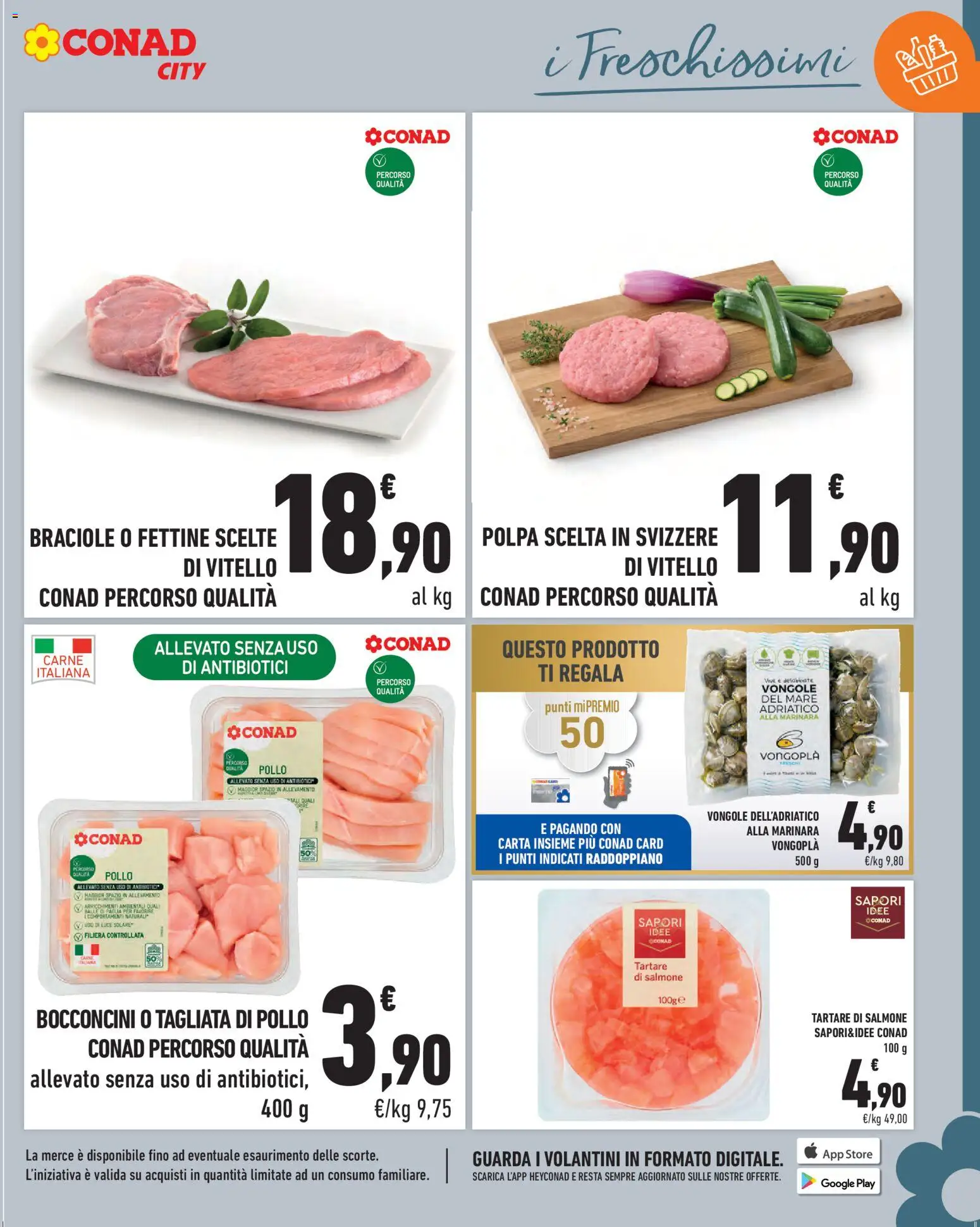 Volantino Conad del 04/09/2026 | Pagina: 7 | Prodotti: Vongole, Vitello, Carne, Luce solare