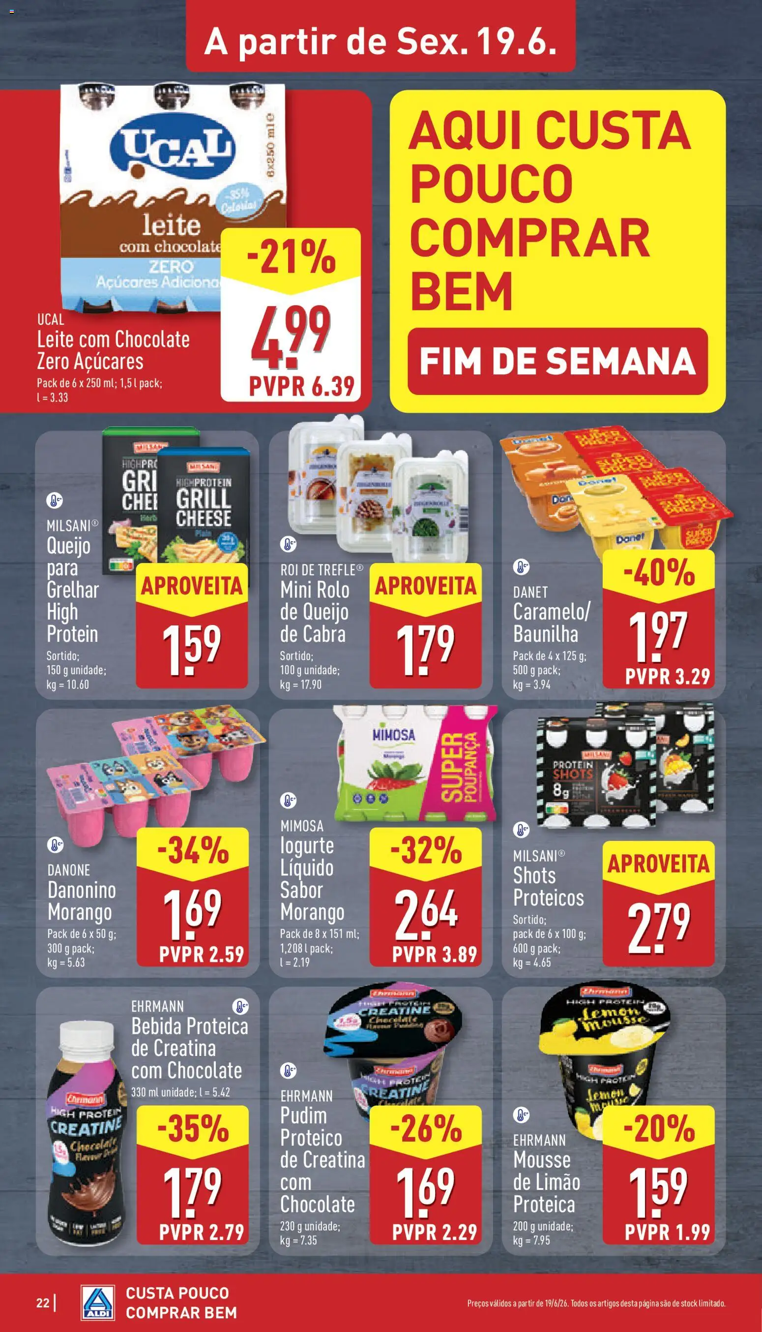 Aldi folheto │ válido de 15.06.2026 | Página: 22 | Produtos: Pudim, Leite, Chocolate, Bebida