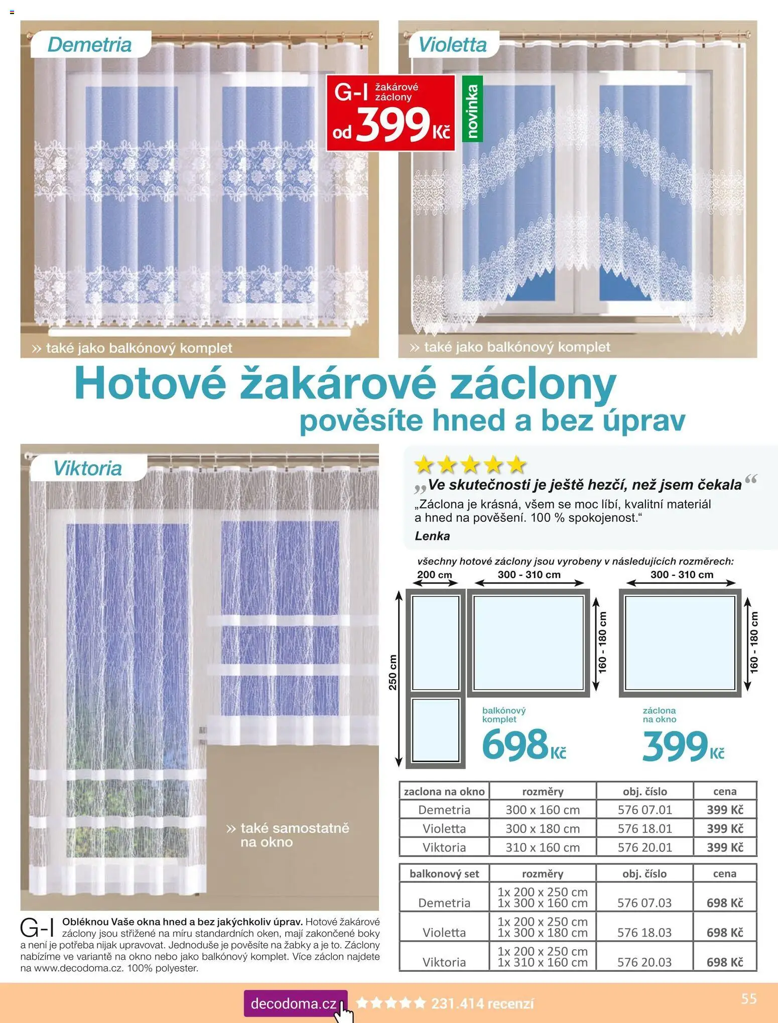Decodoma katalog Podzim 2026 od 01.09.2026 | Strana: 55 | Produkty: Žabky, Záclony