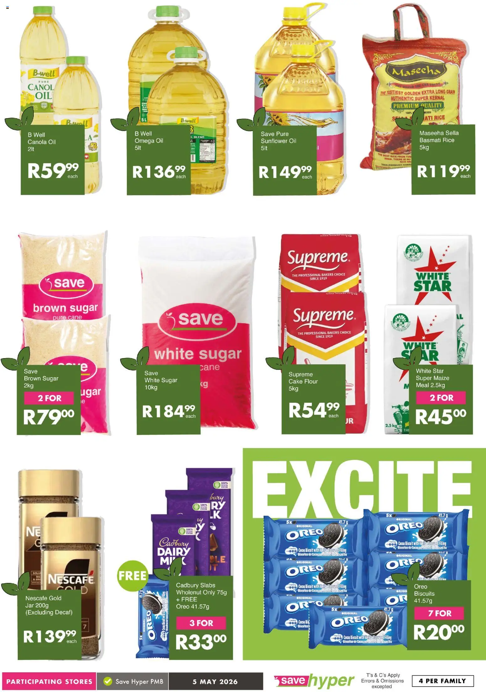New Save catalogue – valid from 05.05.2026 | Page: 10 | Products: Cake, Flour, Oil, Rice