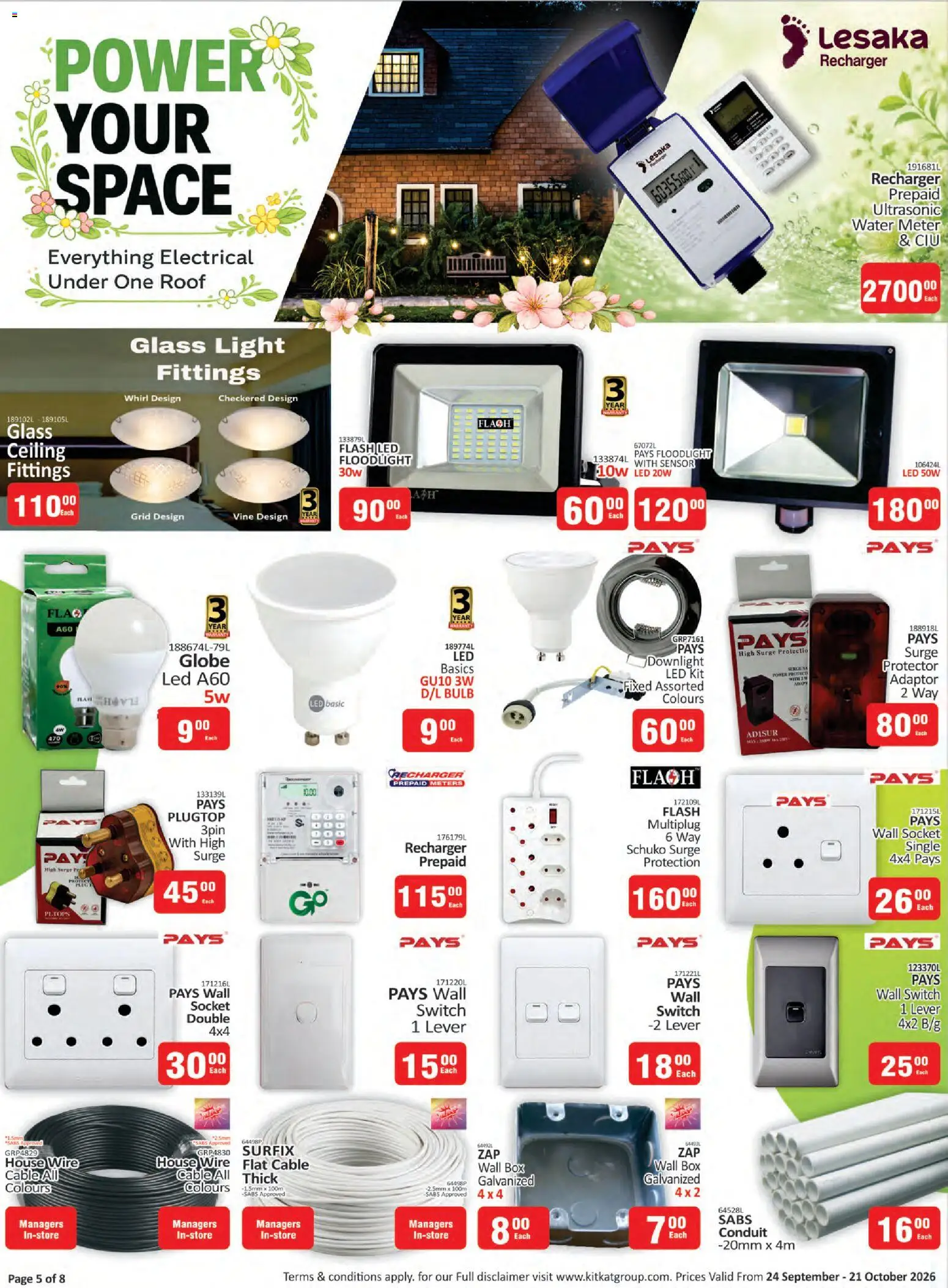 New KIT KAT Cash & Carry catalogue – valid from 24/09/2026 | Page: 5 | Products: Globe, Socket, Light, Switch
