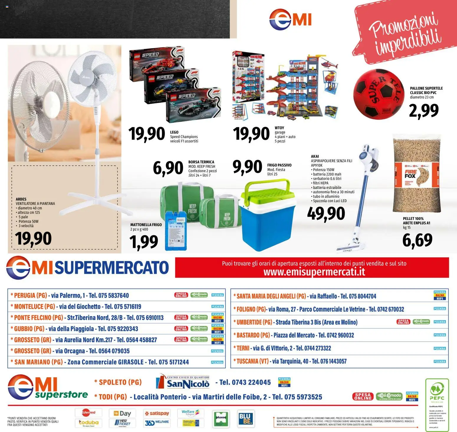 Volantino EMI del 16/07/2026 | Pagina: 28 | Prodotti: Ventilatore, Aspirapolvere, Batteria, Terra