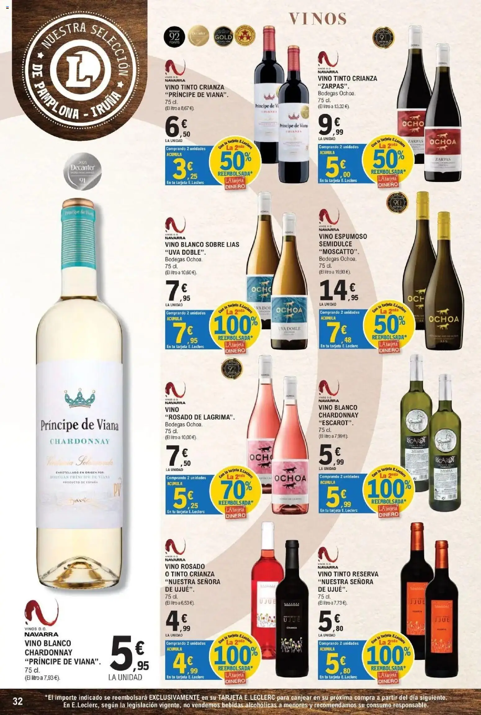 E.Leclerc - Feria del vino 30/09/2026 - 17/10/2026 | Página: 32 | Productos: Vino tinto, Vino rosado, Vino, Vino blanco