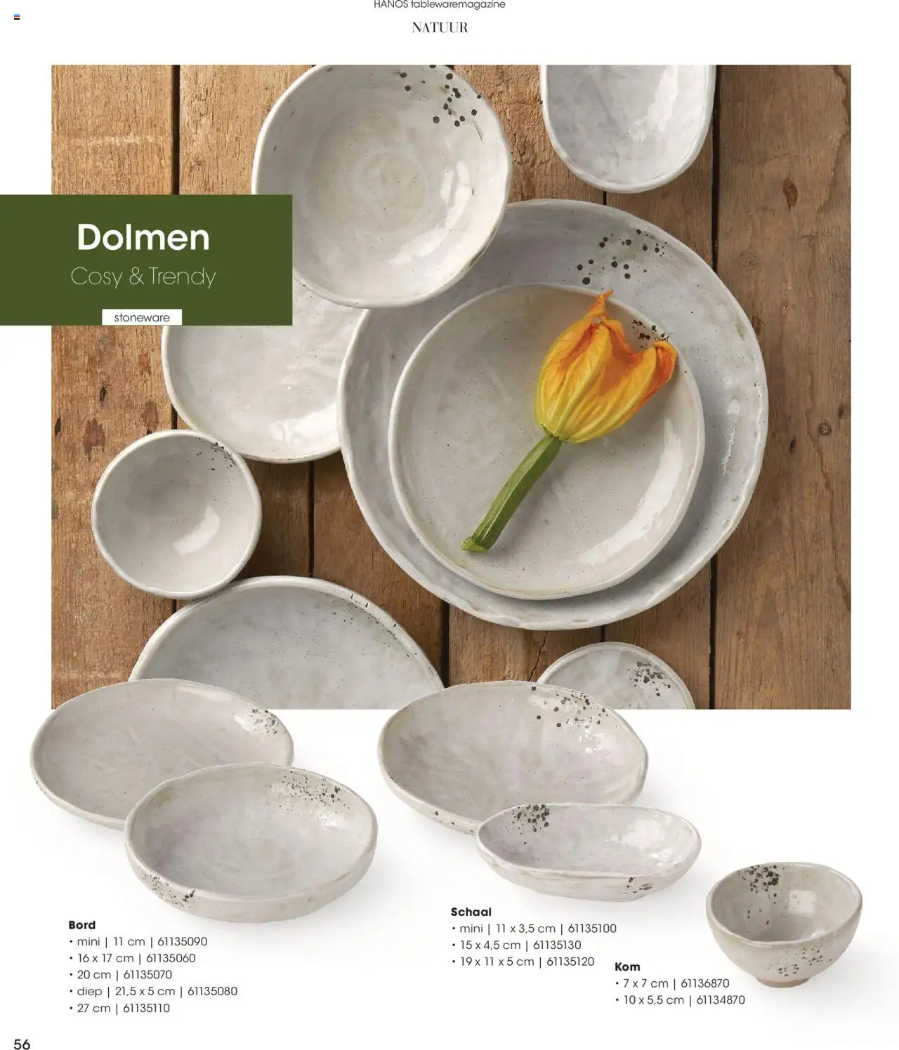 {H1} | Pagina: 56 | Producten: Bord, Schaal