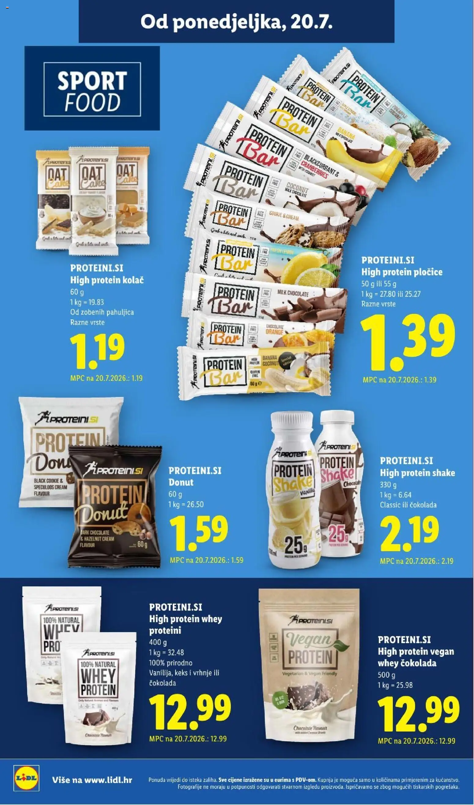 Lidl katalog | vrijedi od 20.07.2026 | Stranica: 20 | Proizvodi: Protein, Čokolada, Pločice, Keks