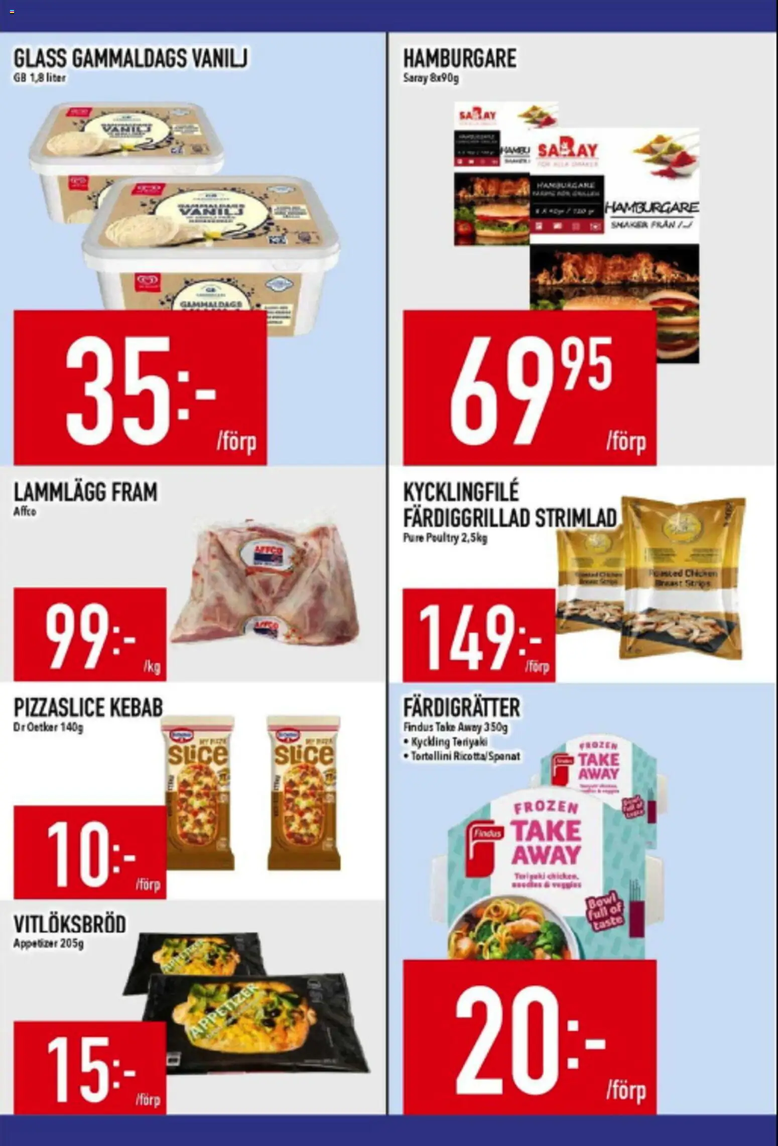 Matdax reklamblad aktuell från 15.06.2026 | Sida: 18 | Produkter: Hamburgare, Kycklingfile, Glass