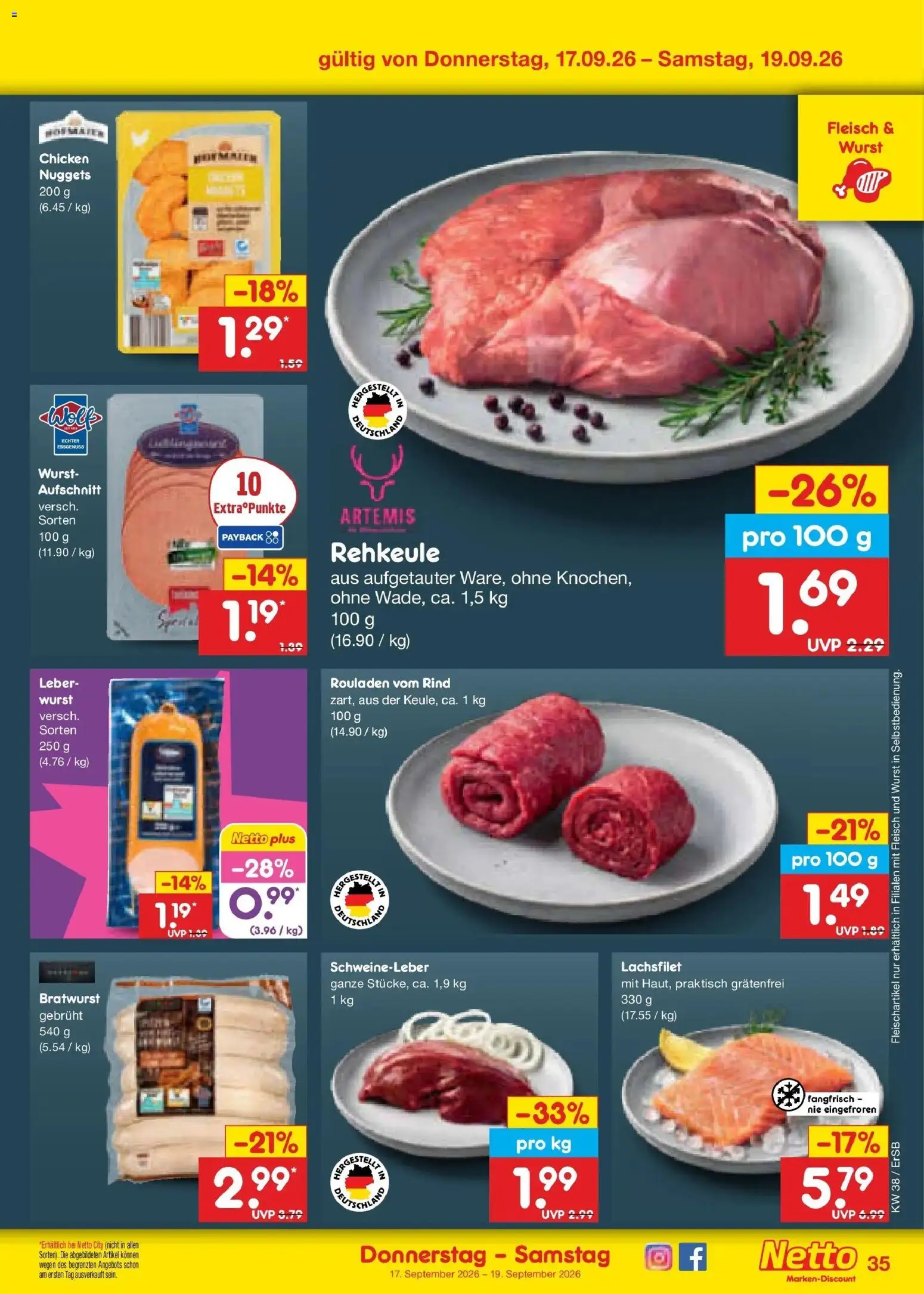 Netto Marken-Discount Prospekt Naumburg – gültig ab 14.09.2026 | Seite: 49 | Produkte: Bratwurst, Wurst, Fleisch