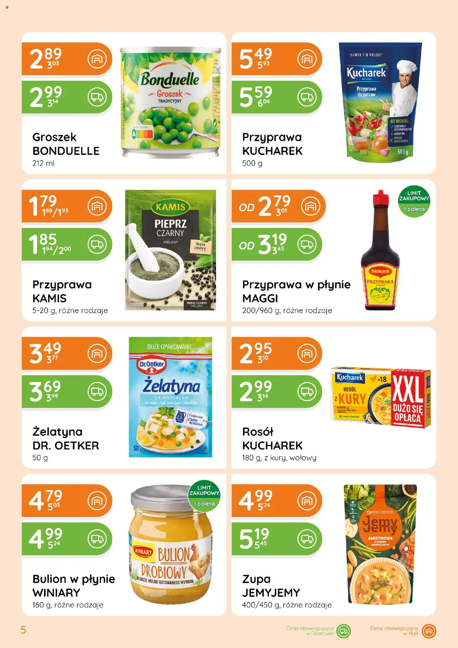 Eurocash gazetka - Ofensywa Spożywcza od 17.09.2026 | Strona: 5 | Produkty: Groszek, Żelatyna, Maggi, Pieprz