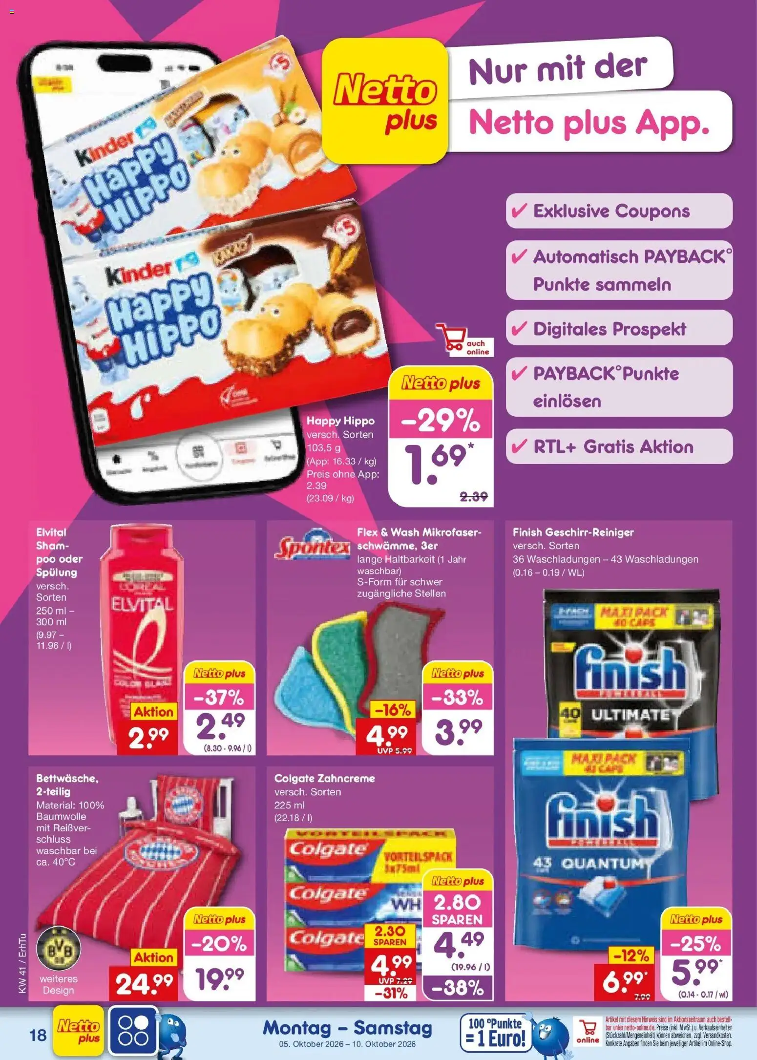 Netto Marken-Discount Prospekt München (ab 05.10.2026) » Angebote | Seite: 18 | Produkte: Finish, Spülung