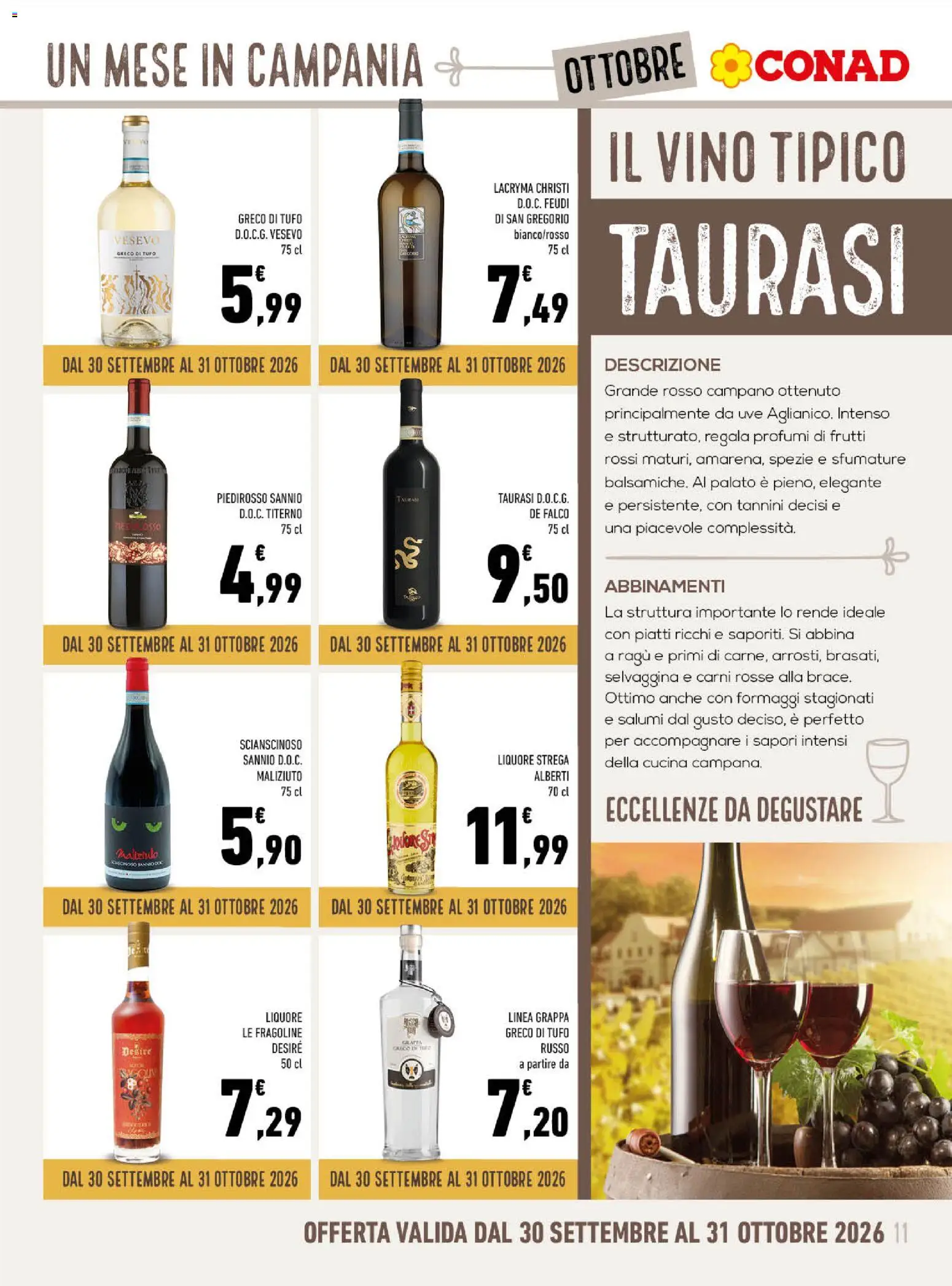 Volantino Conad del 30/09/2026 | Pagina: 11 | Prodotti: Piatti, Profumi, Liquore, Grappa
