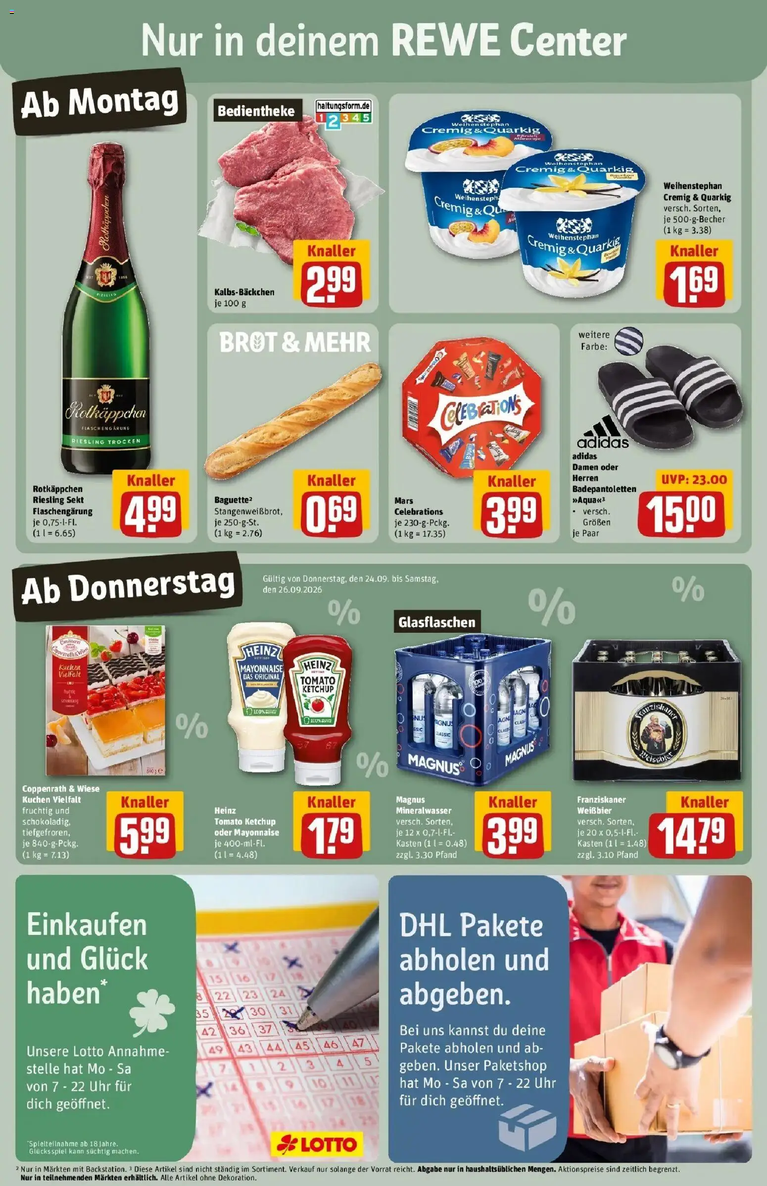 REWE Prospekt ab 21.09.2026 zum Blättern » Angebote | Seite: 3 | Produkte: Weißbier, Mars, Ketchup, Uhr