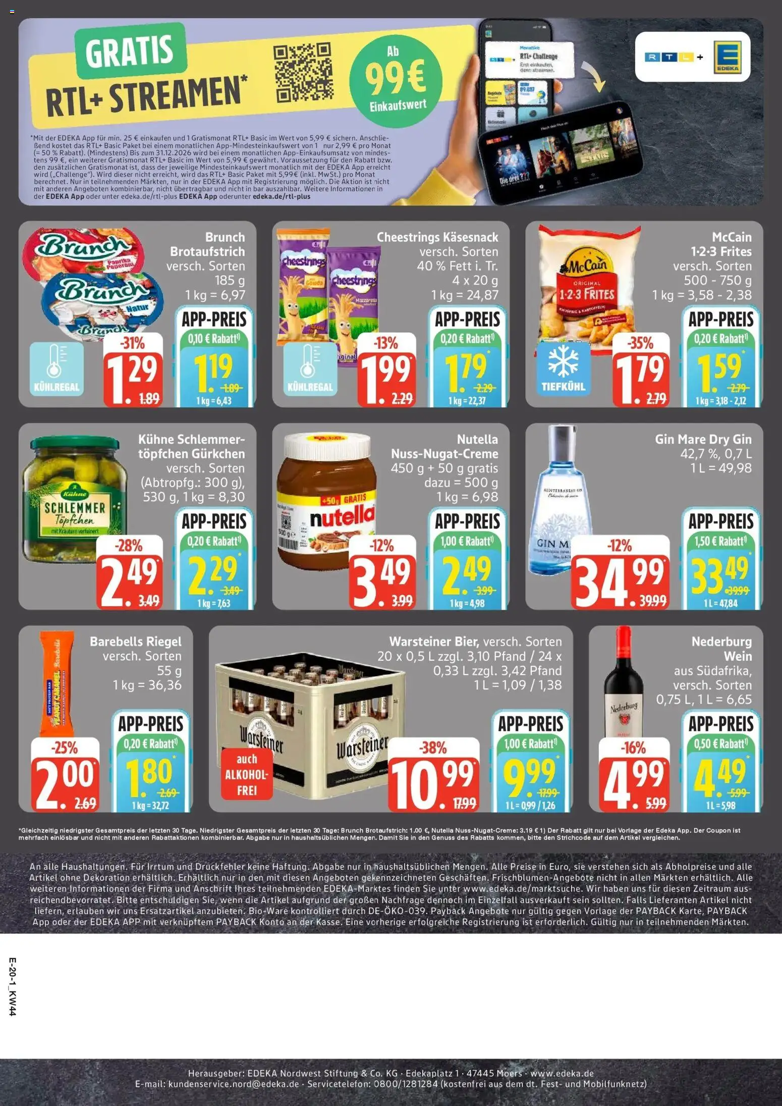Edeka Prospekt Bad Schwartau (ab 26.10.2026) » Angebote Online | Seite: 26 | Produkte: Gouda, Alkohol, Wein, Gin