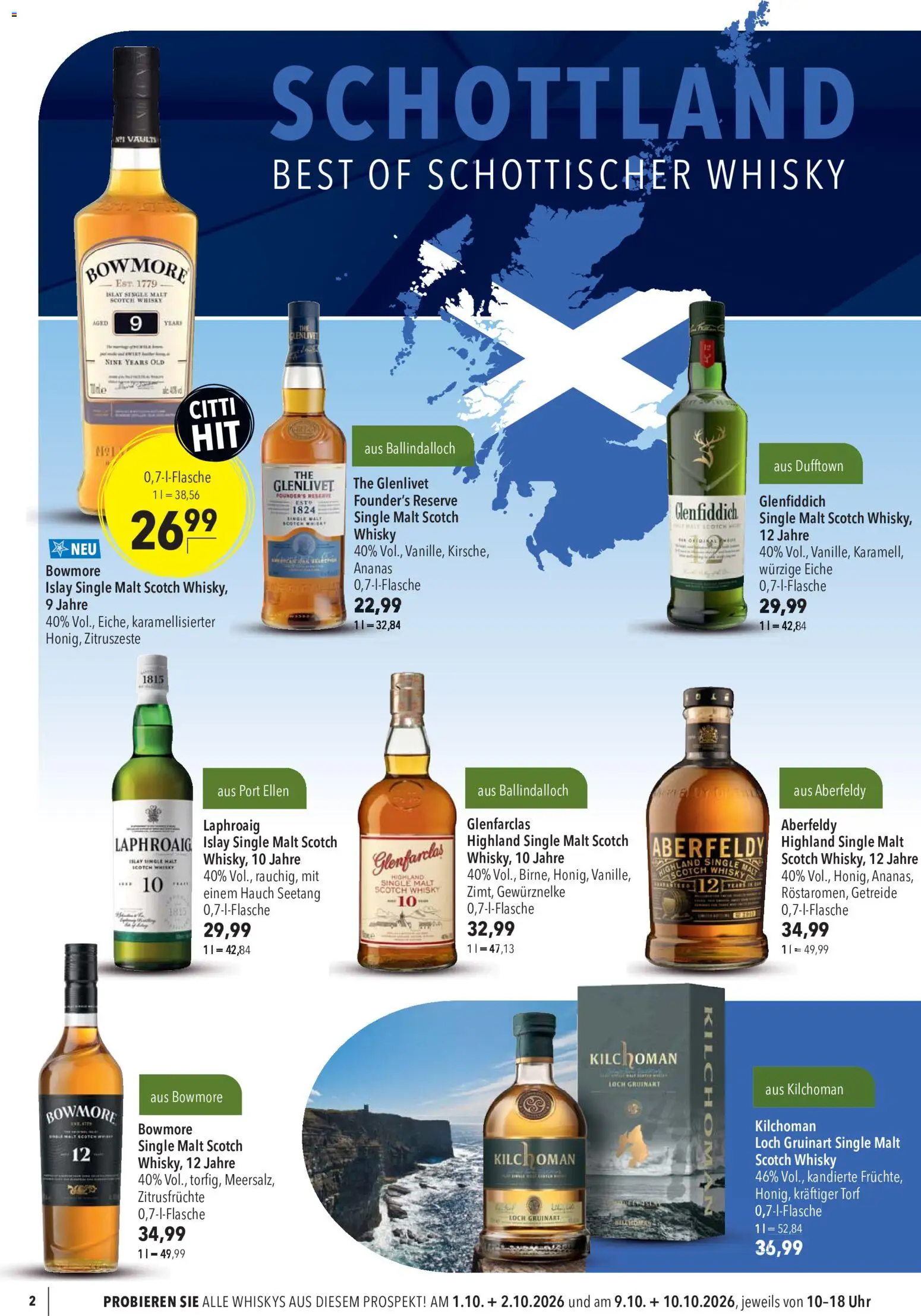 CITTI Markt Whisky – gültig ab 30.09.2026 | Seite: 2 | Produkte: Torf, Ananas, Getreide, Uhr
