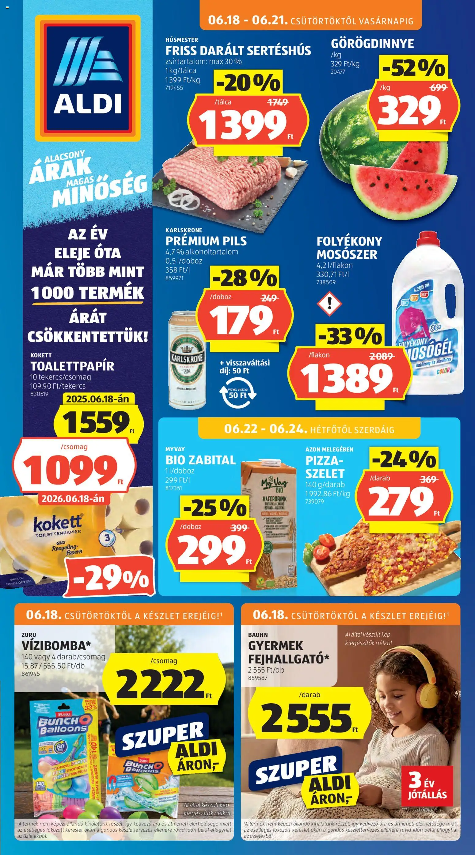 Aldi akciós ujság - amely érvényes a következő dátumtól: 18.06.2026 | Oldal: 1