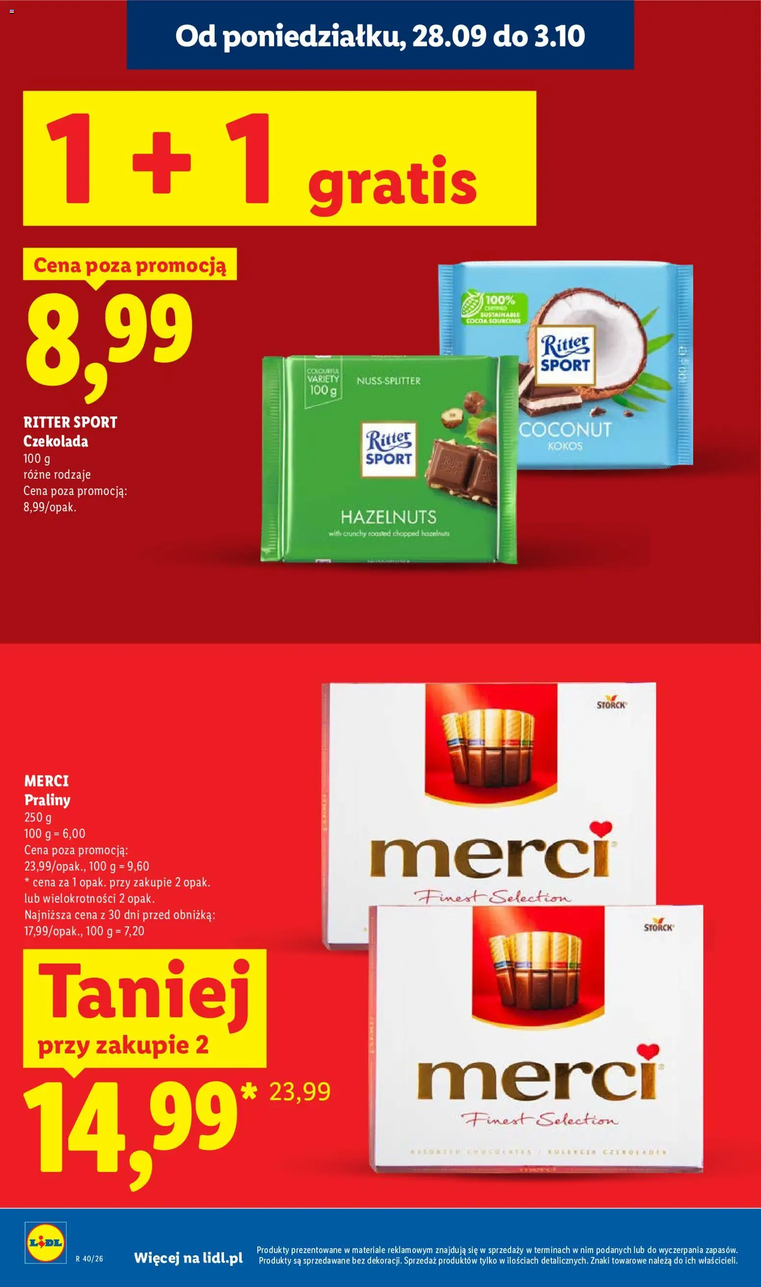 Lidl Polsko leták od 01.10.2026 | Strana: 16 | Produkty: Finest, Merci, Ritter Sport, Kokos