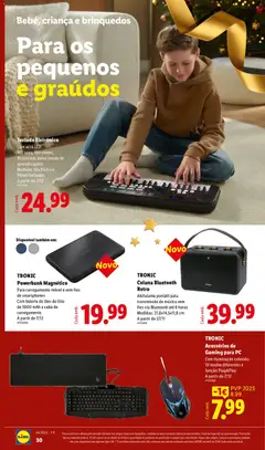 Pré-visualização TRONIC Acessórios de Gaming para PC, Com iluminação colorida:, 10 modos diferentes e função Plug&Play válido de 26/10/2026 | Página: 30 | Produtos: Cabo, Pilhas, Bateria, Coluna Bluetooth