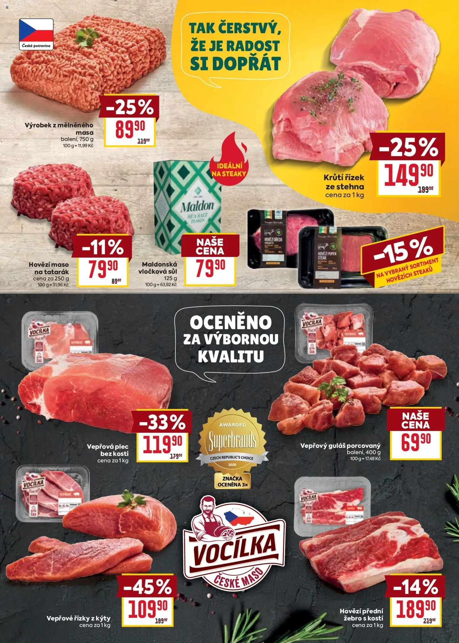 Billa Velký leták od 19.08.2026 | Strana: 3 | Produkty: Hovězí maso, Maso, Vepřová plec, Sůl