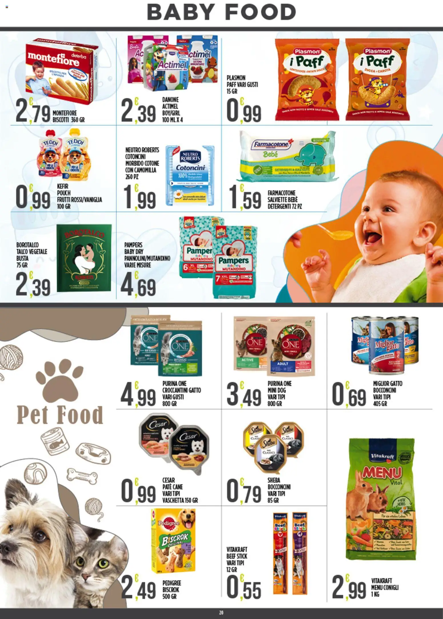 Volantino Euroesse del 07/09/2026 | Pagina: 20 | Prodotti: Kefir, Paté, Carota, Pampers