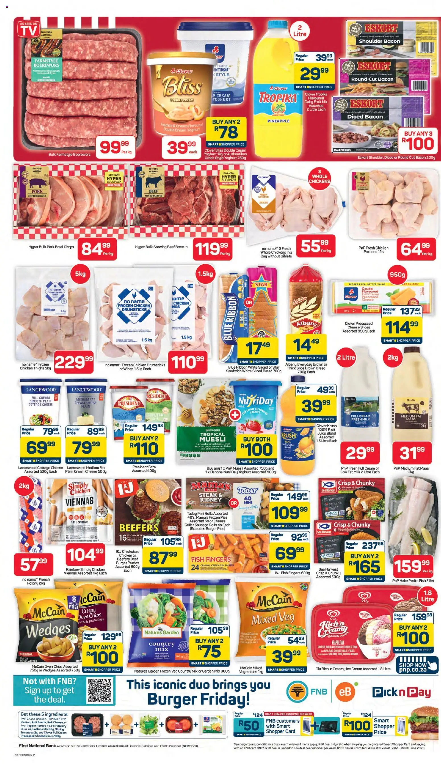 New Pick n Pay catalogue – valid from 25.05.2026 | Page: 2 | Products: Buns, Magdalenas, Tomatoes, Pineapple