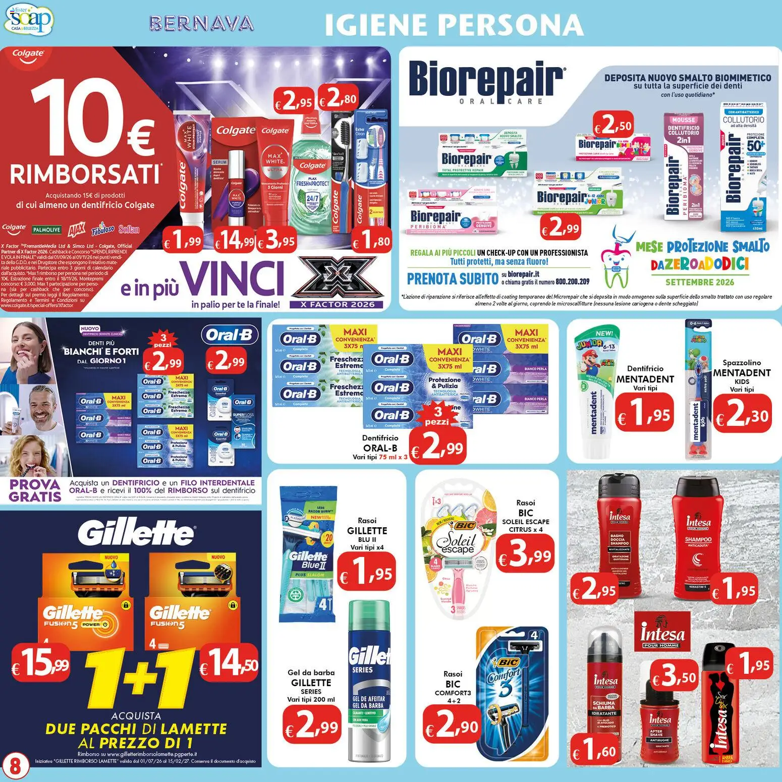 Volantino Bernava del 04/09/2026 | Pagina: 8 | Prodotti: Shampoo, Dentifricio, Spazzolino, Avocado